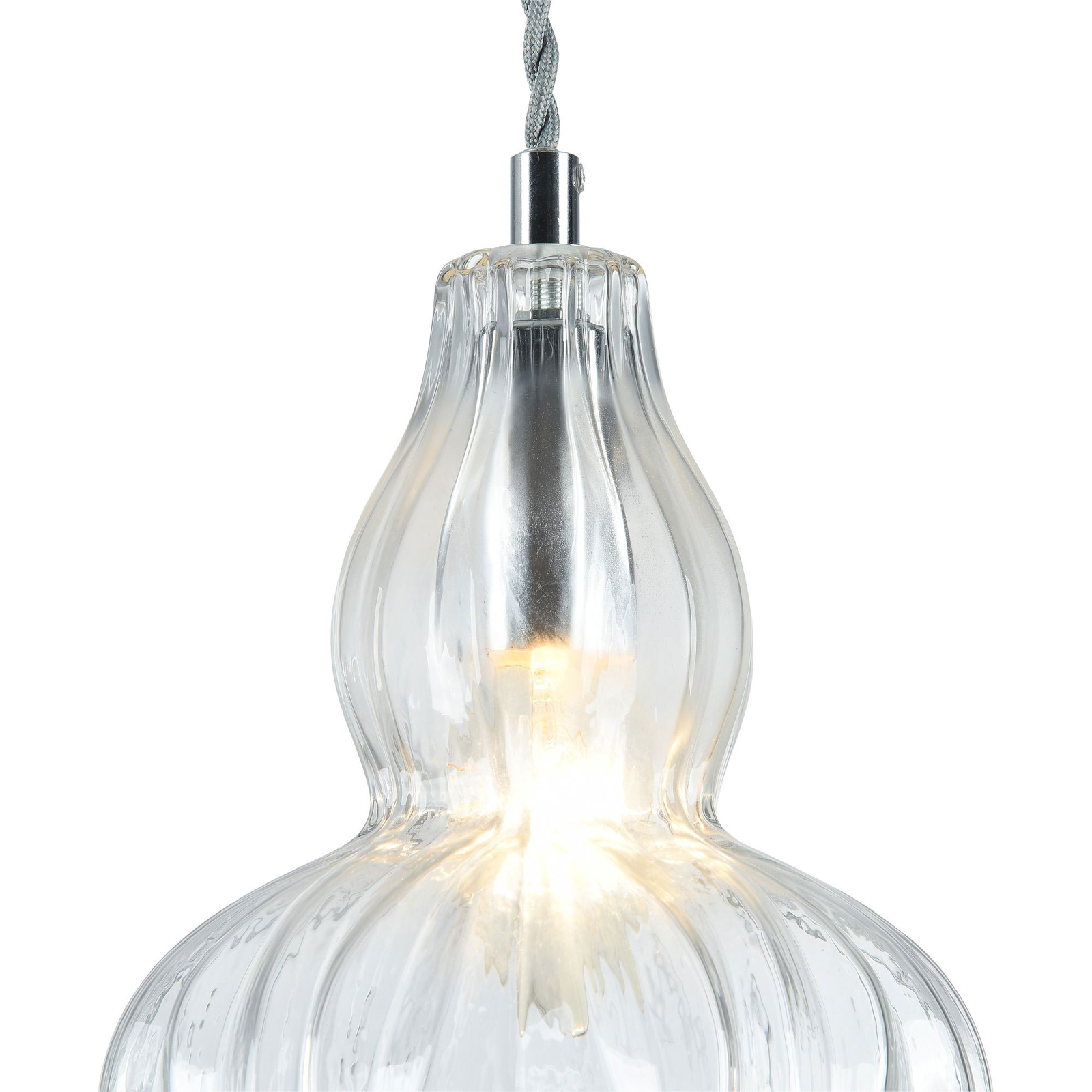 Eustoma pendant light with clear glass
