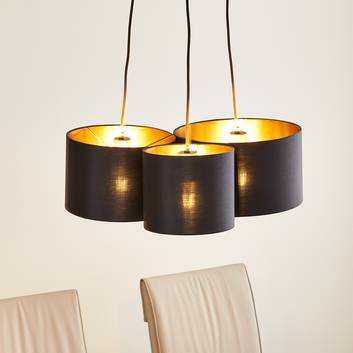 Lindby Vironi Hängelampe, 3-fl., schwarz, gold