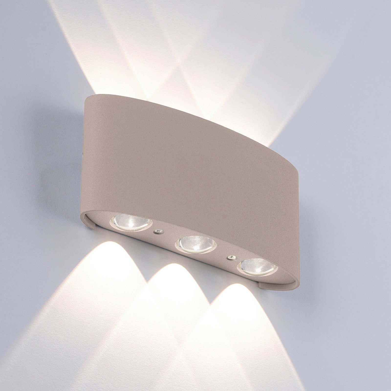 Paul Neuhaus applique da esterni LED Carlo, 17 cm, color sabbia