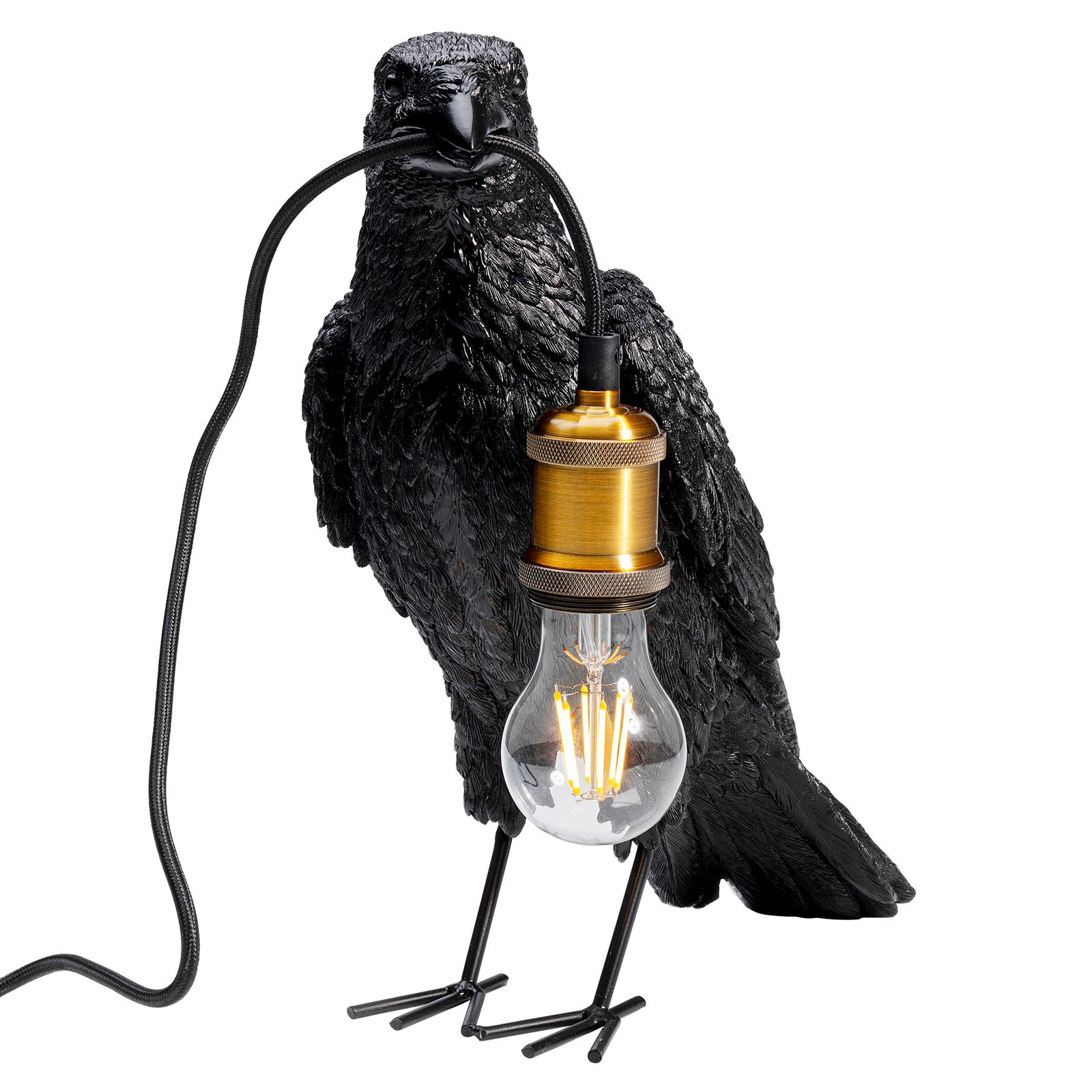 KARE Animal Crow -pöytälamppu varisfiguurilla