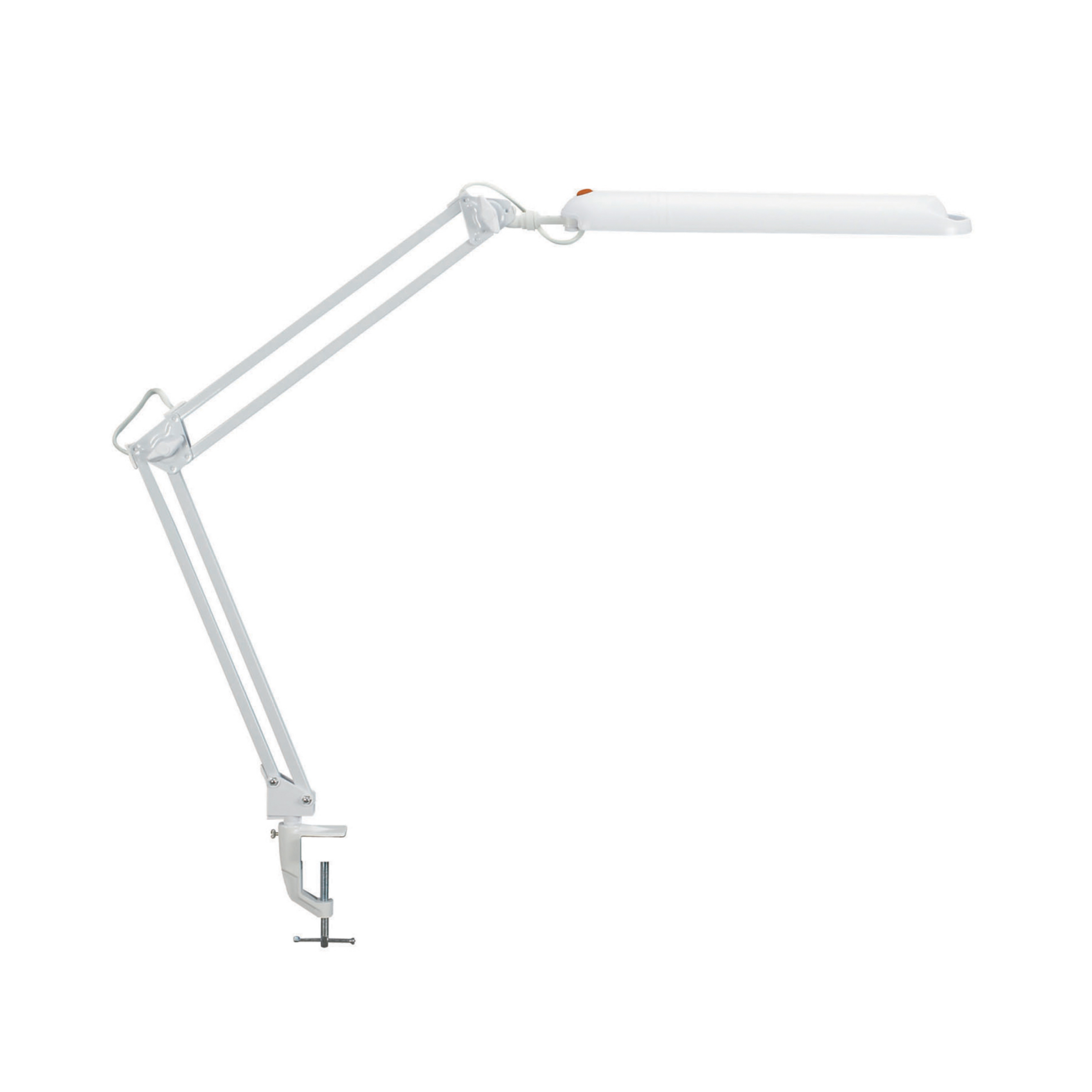 LED-Tischleuchte MAULatlantic, weiß, Höhe 38 cm, Klemmfuß