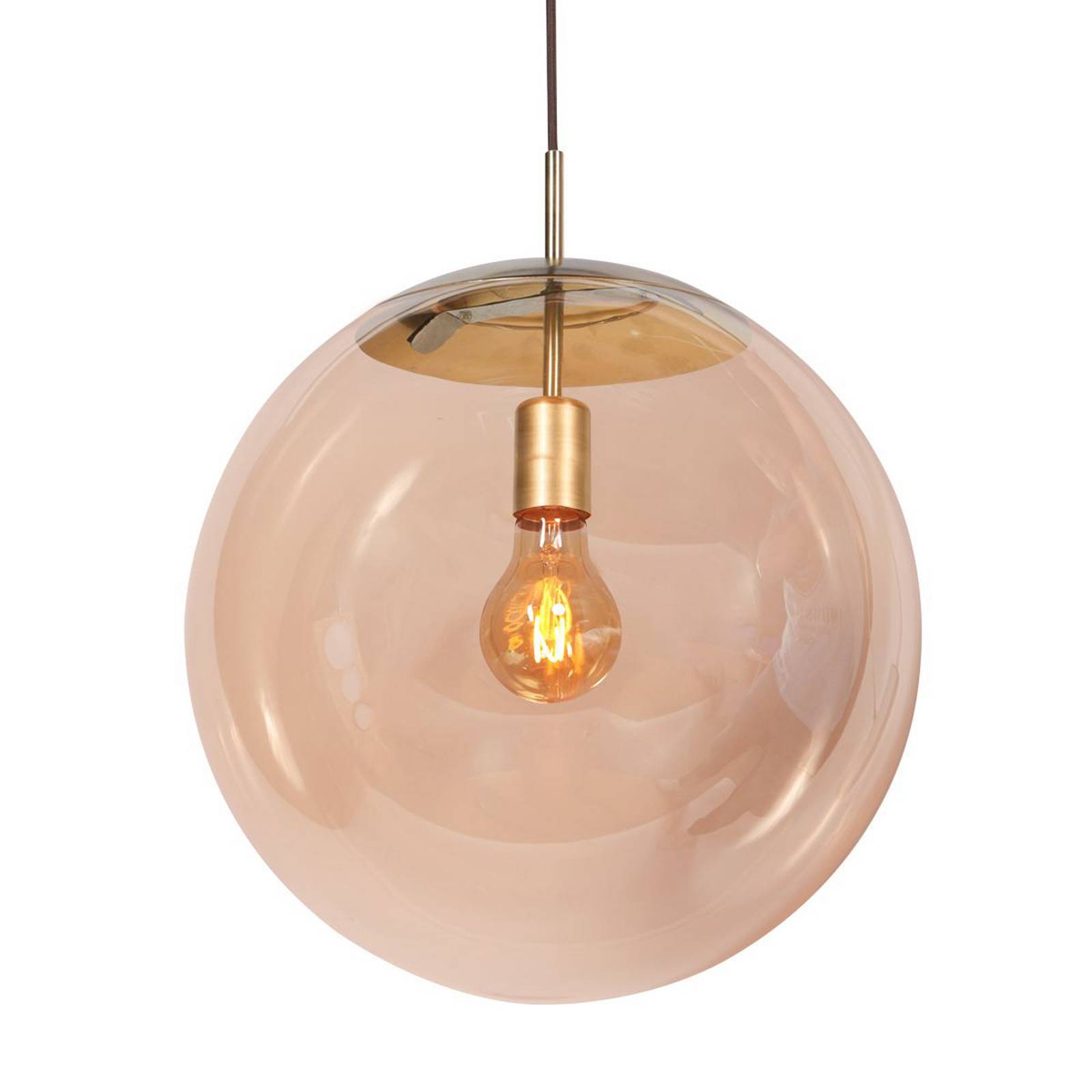 Hängeleuchte Bollique, messing, Ø 40 cm, Glas, 1-fl., Kugel günstig online kaufen