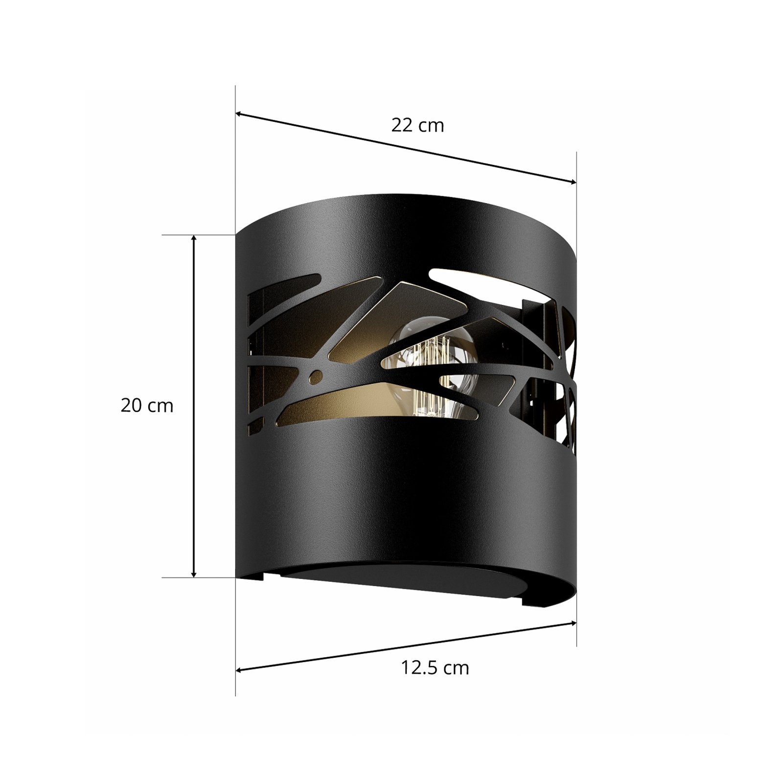 Modul Frez wandlamp met zwarte stalen kap