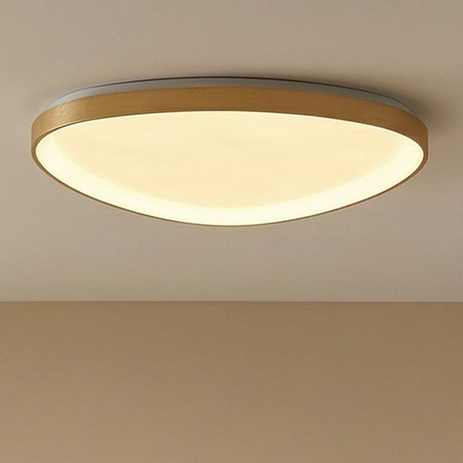 Lucande LED ceiling light Asken, 61 cm, gold, CCT, dimmable