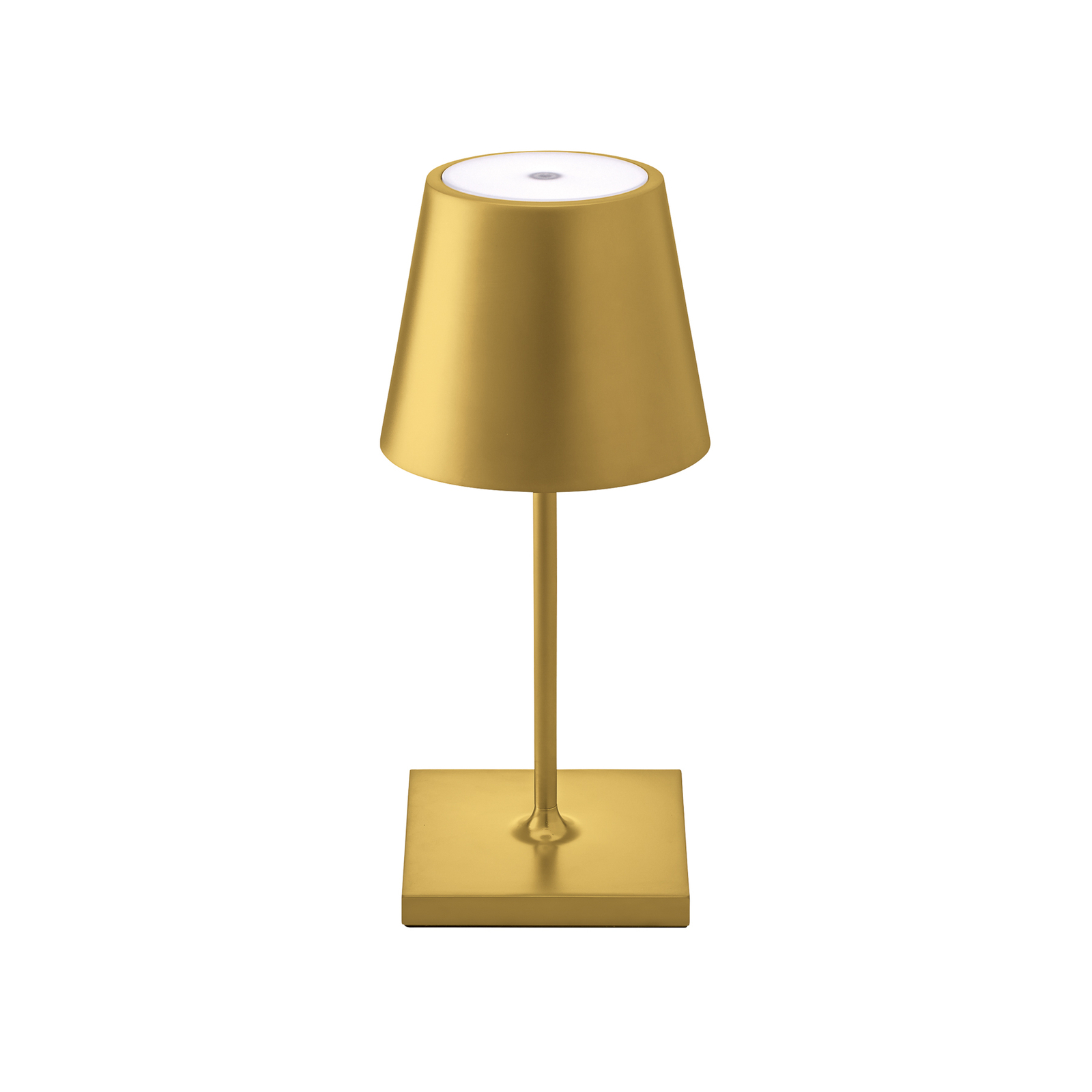 Nuindie mini LED genopladelig bordlampe, rund, USB-C, guldfarvet