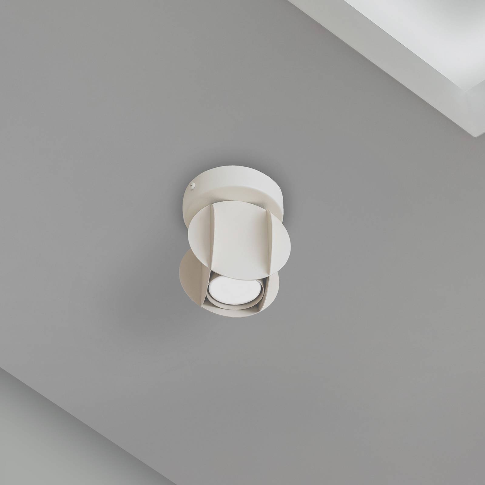 Deckenspot GAMBIT, cremeweiß, Ø 10 cm, Metall, GU10 günstig online kaufen