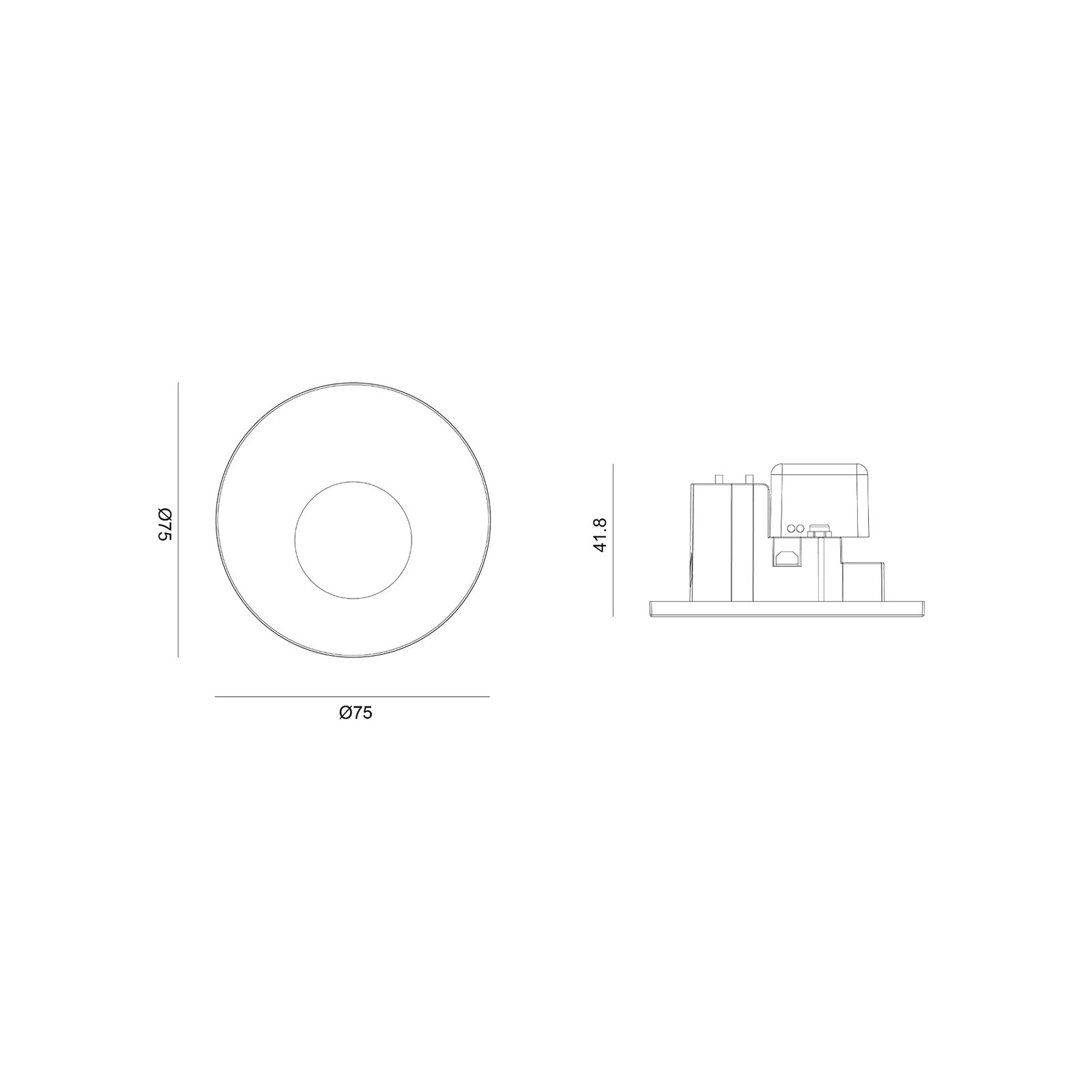 Molto Luce LED inbouwlamp Wall 68R SQ, wit, aluminium, CCT