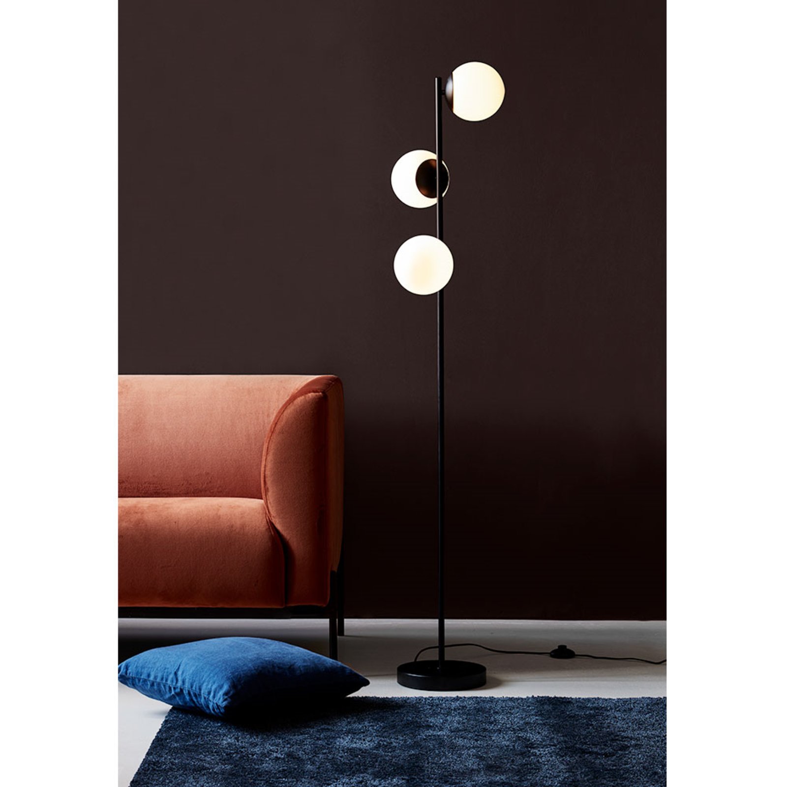 Lilly Floor Lamp Black/Opal - Nordlux