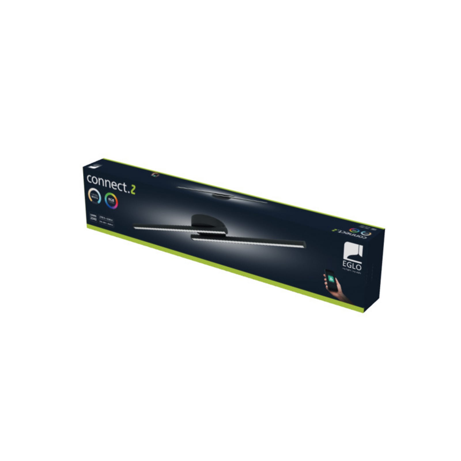 Plafonnier LED intelligent EGLO connect FLATRON-Z, noir, 80 cm