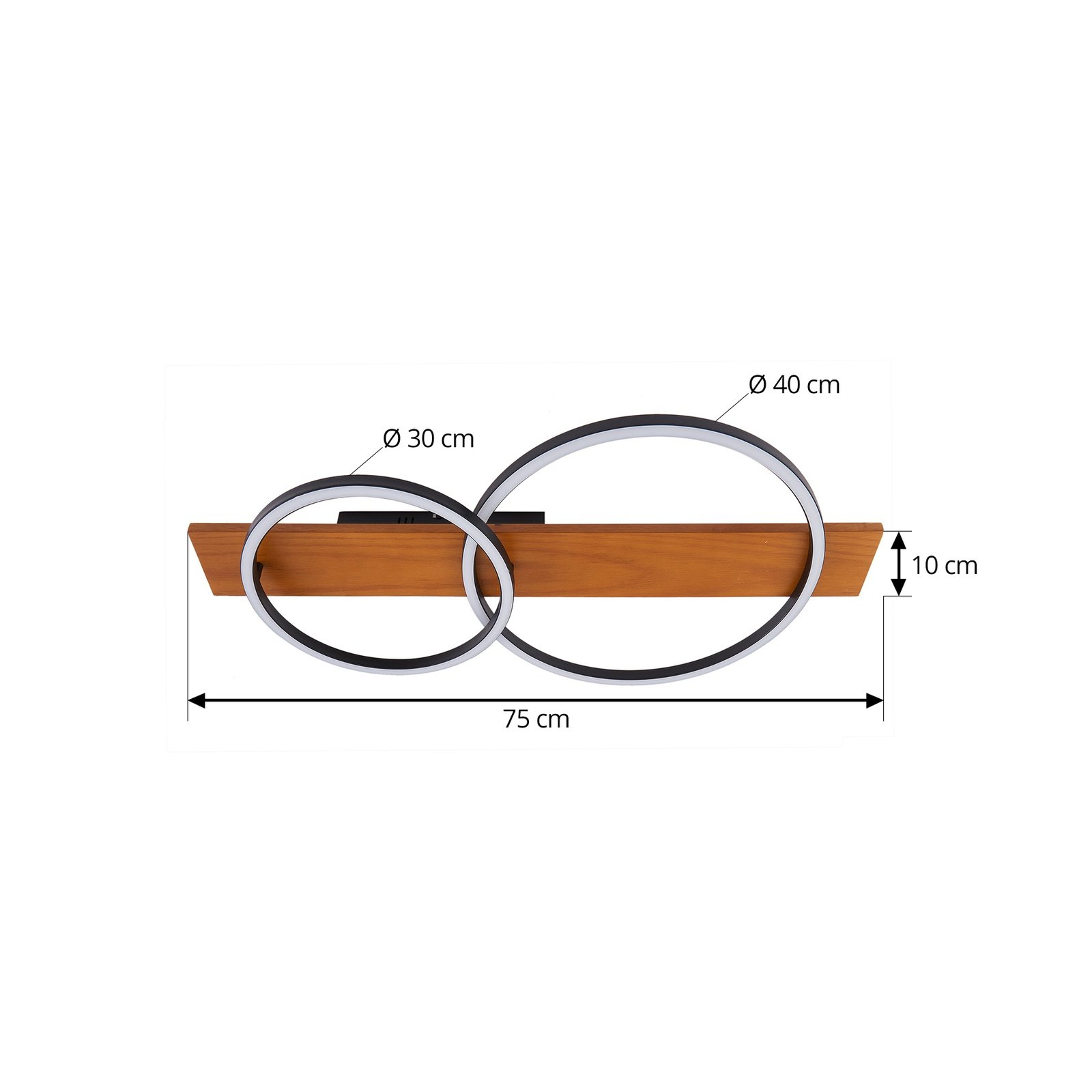 Galad 2 LED Candeeiro de Teto Madeira - Lindby