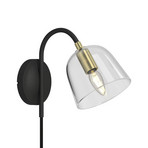 Anjita Wandleuchte Black/Brass - Lucande