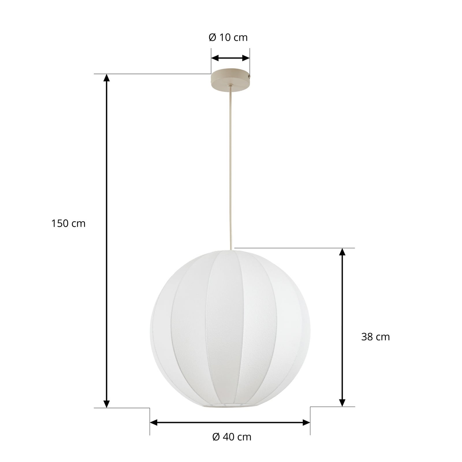 Lampă suspendată Nola Elovie, Ø 40 cm, 1 bec, culoare naturală, material textil Lampă suspendată Nola Elovie, Ø 40 cm, 1 bec, culoare naturală, material textil