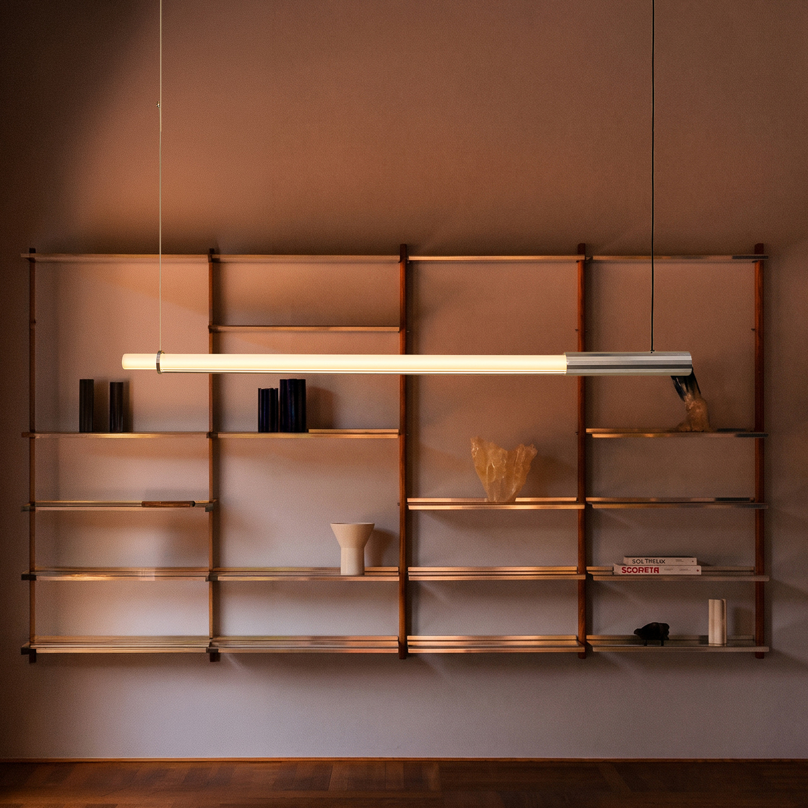 Lampada LED a sospensione In Fine, argento, lunghezza 160 cm - DCW