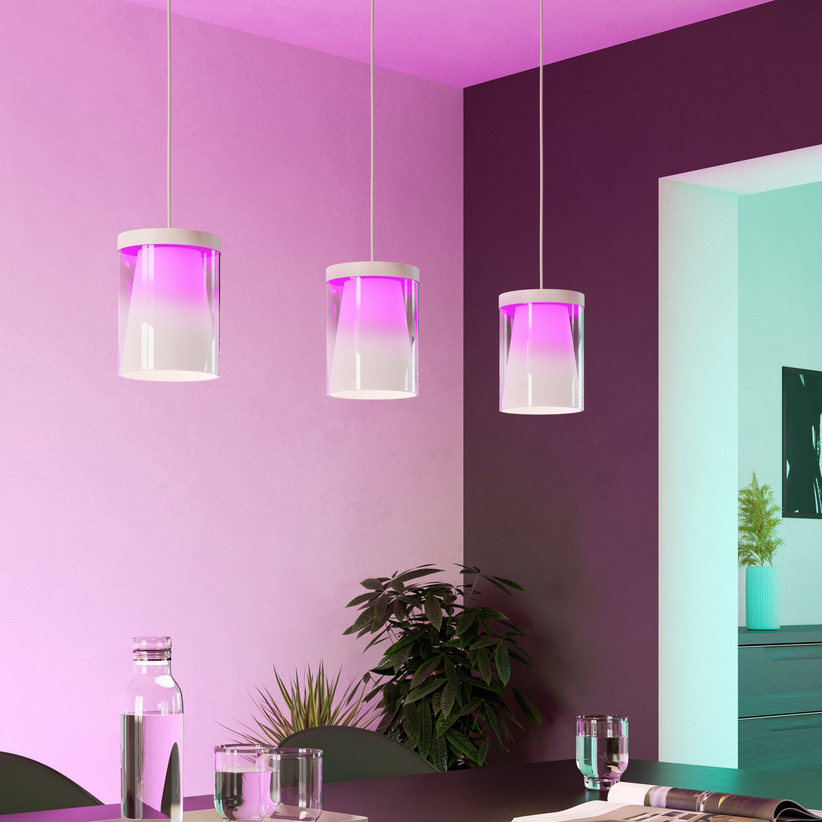 EGLO connect Smart-LED-Hängelampe Chiusello-Z, weiß, Metall
