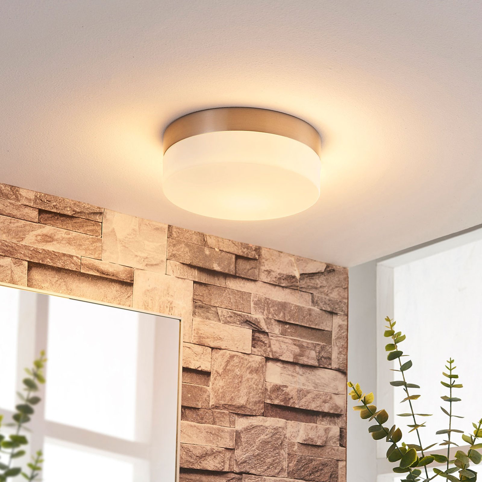 Amilia Plafondlamp Ø18 Opal/Nickel - Lindby