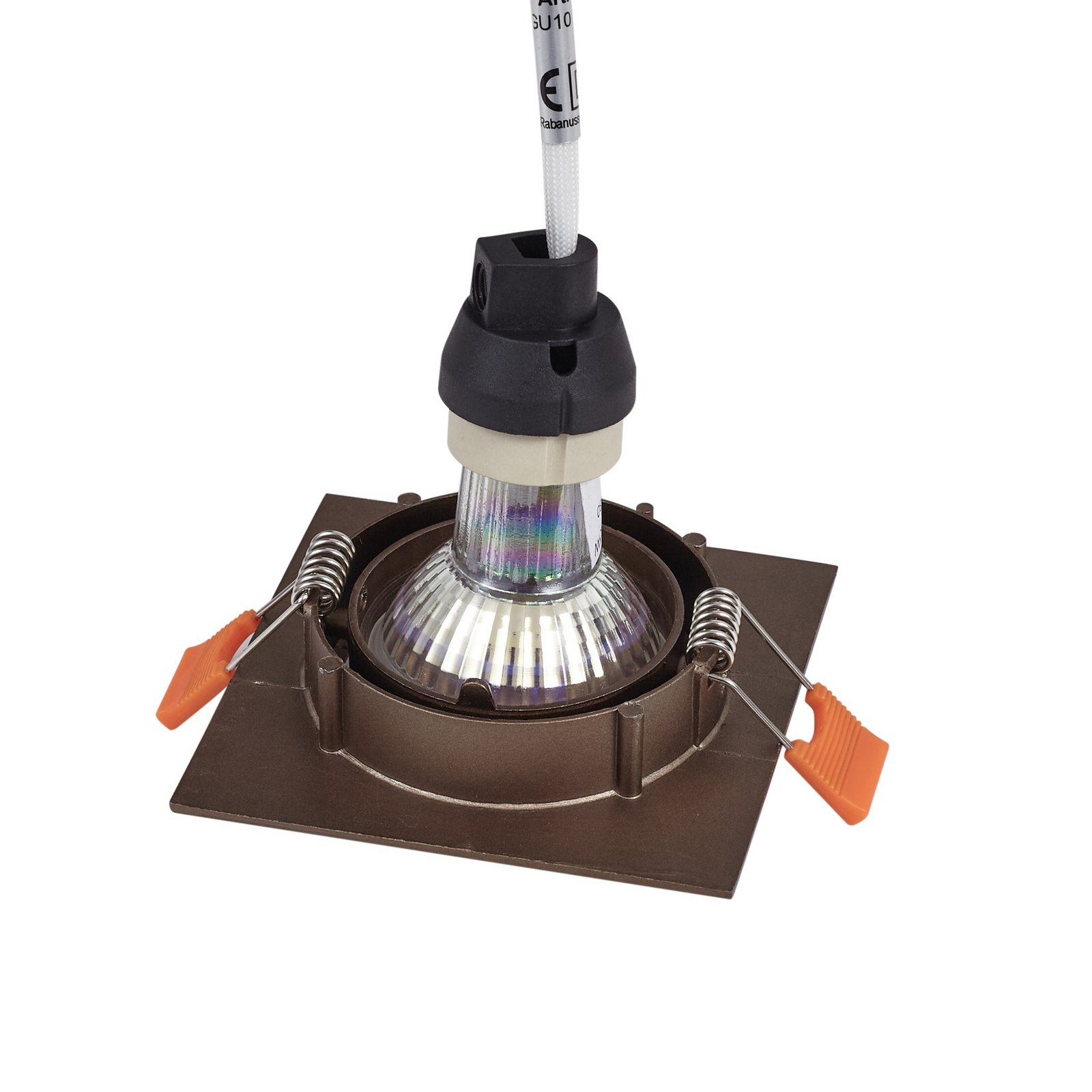 Ugradbena svjetiljka Fibur, mat bronca, 9 cm, GU10 - Prios