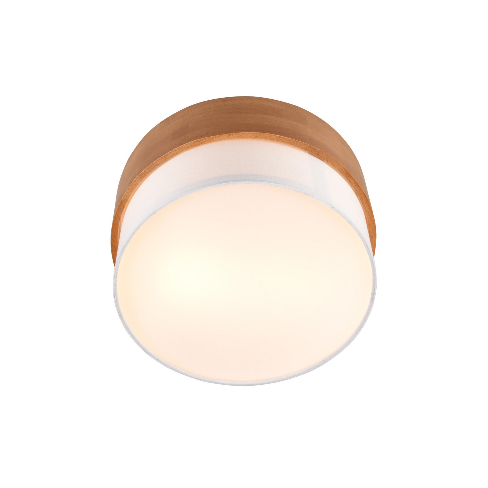Trio Lighting Plafonieră Seasons lemn/alb Ø 30 cm - Camera de zi / sufragerie - maro alb