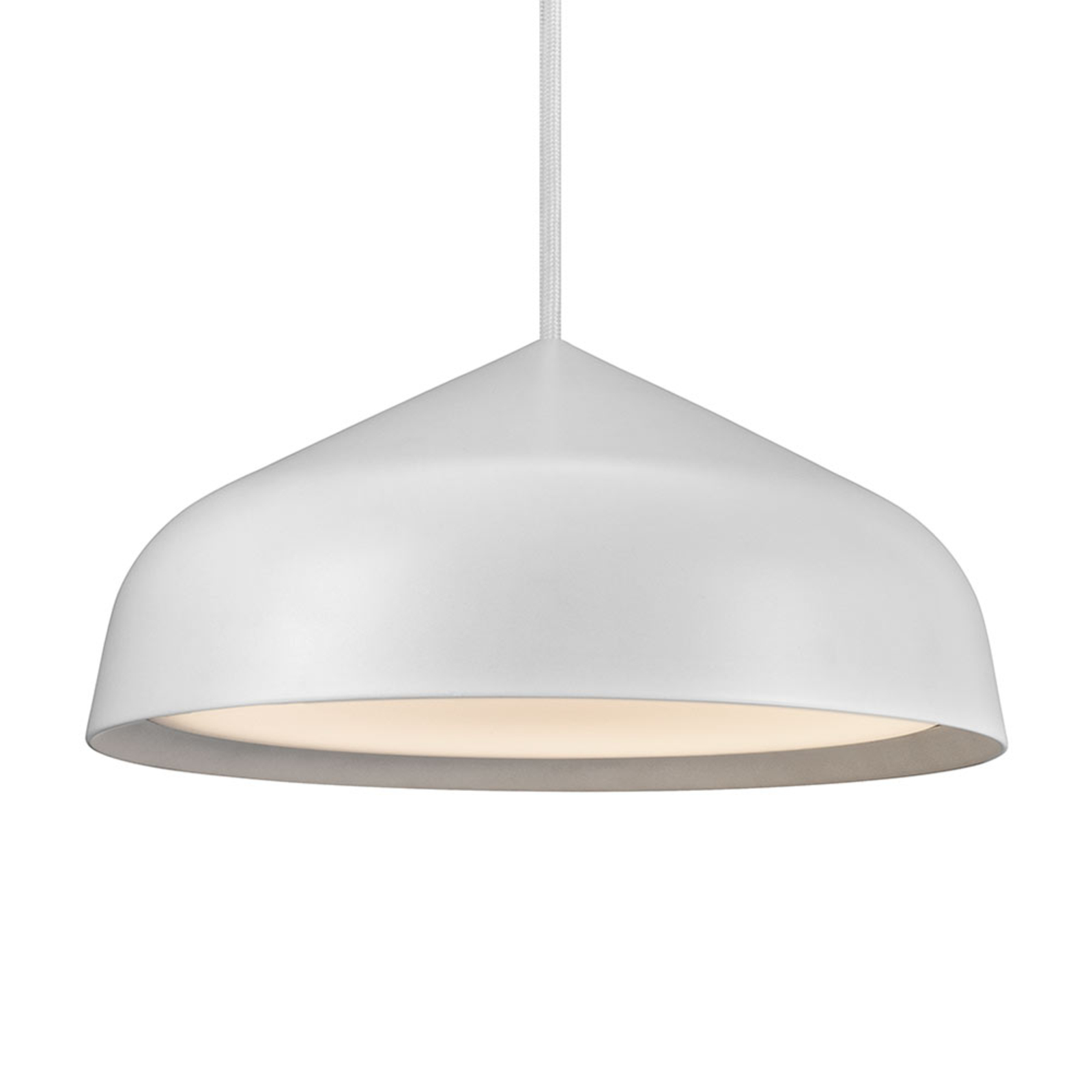 Nordlux Fura LED hanging light, 25 cm, white, for Living / Dining Room, metal, 12 W, energy efficiency: A+, H: 11 cm