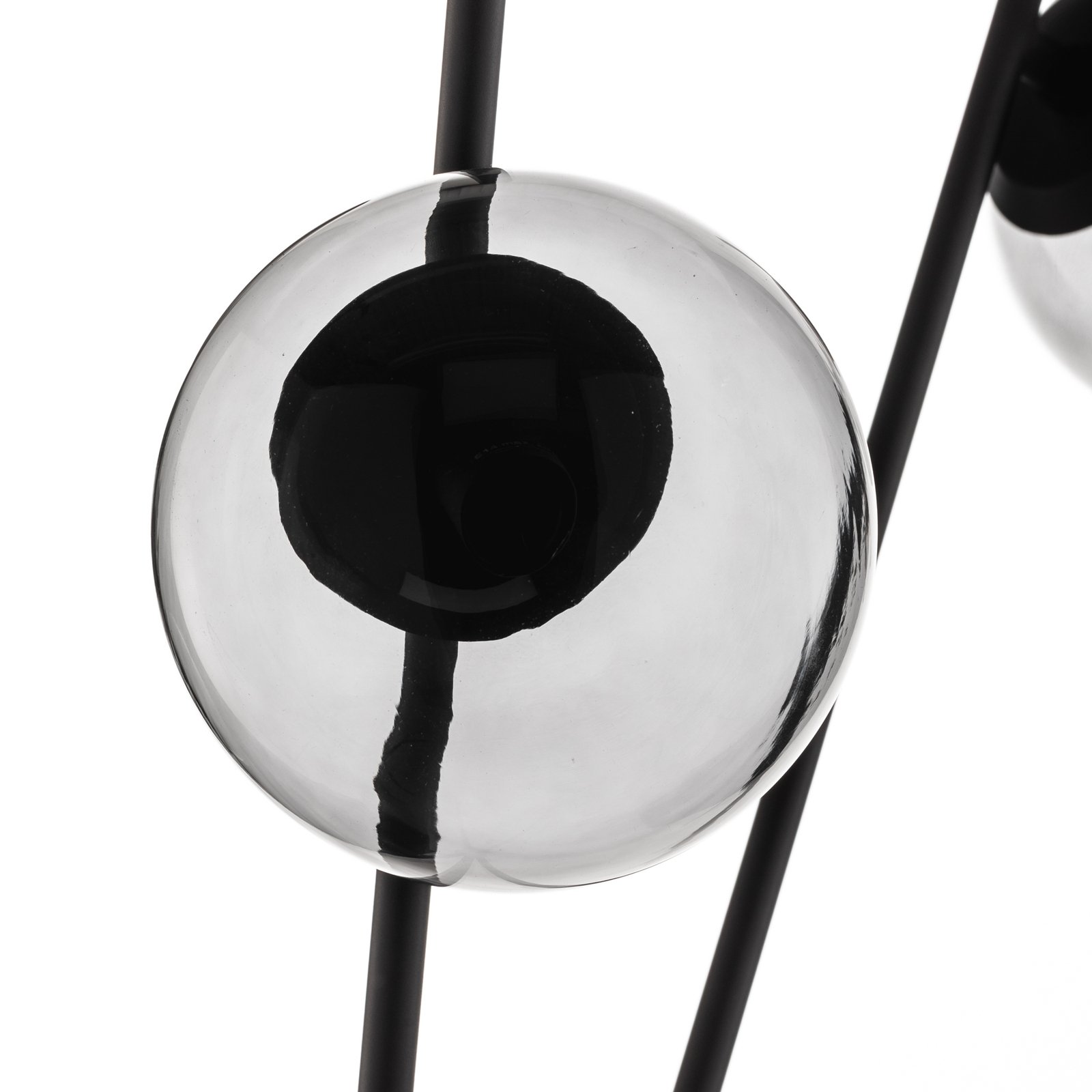 Lucande Sotiana lámpara pie 3 esferas vidrio negro