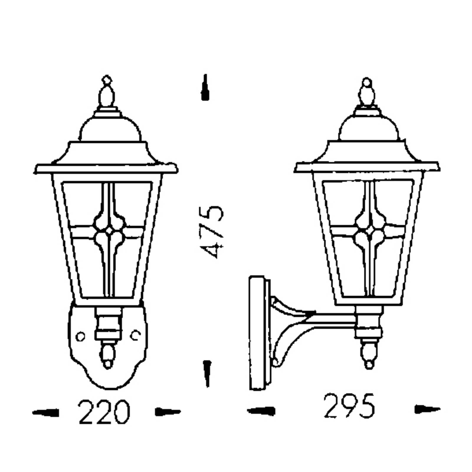 Albert Leuchten Utomhusvägglampa 763 med katedralglas brun