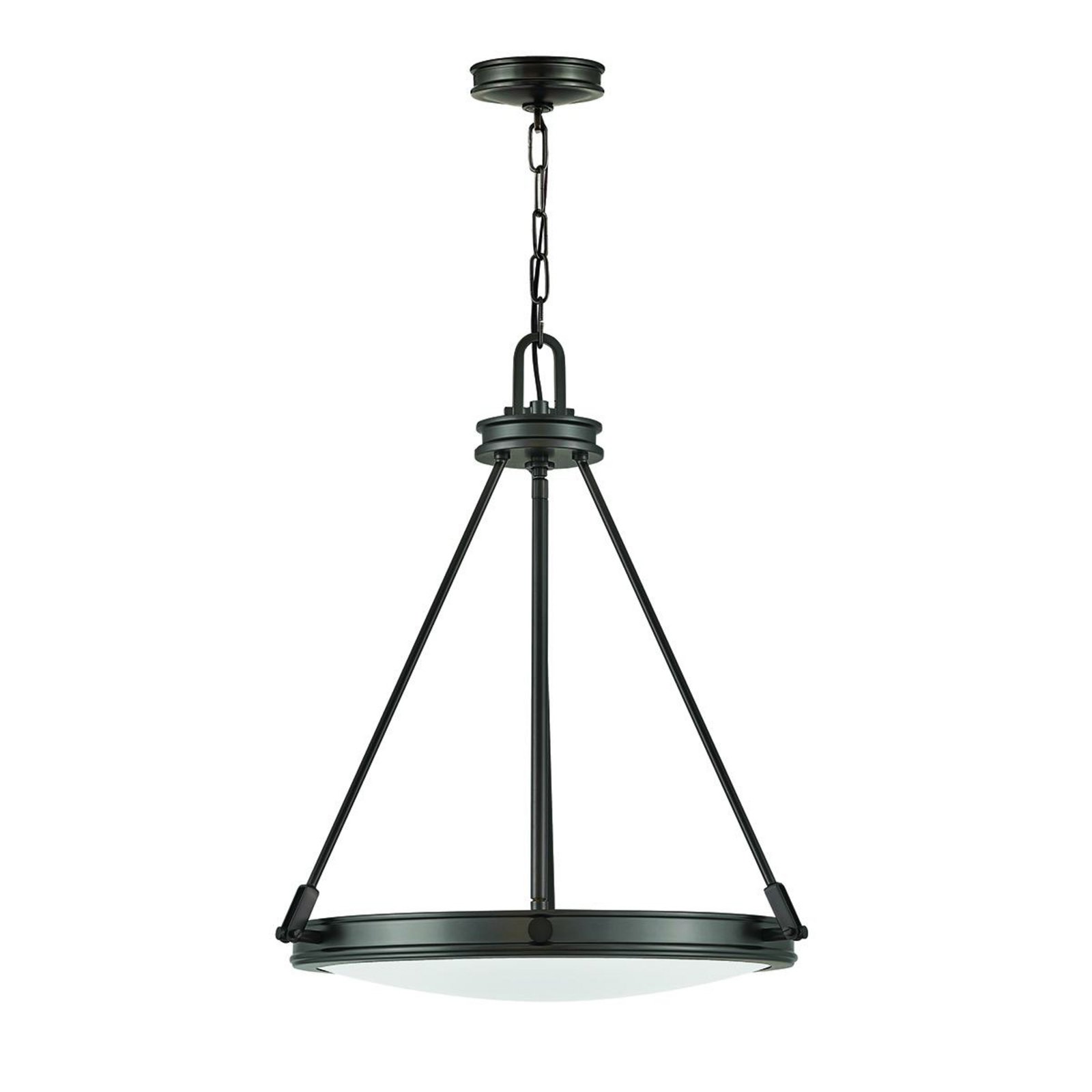 Závesné svietidlo Collier, čierne, Ø 54,3 cm, oceľ, sklo, E14