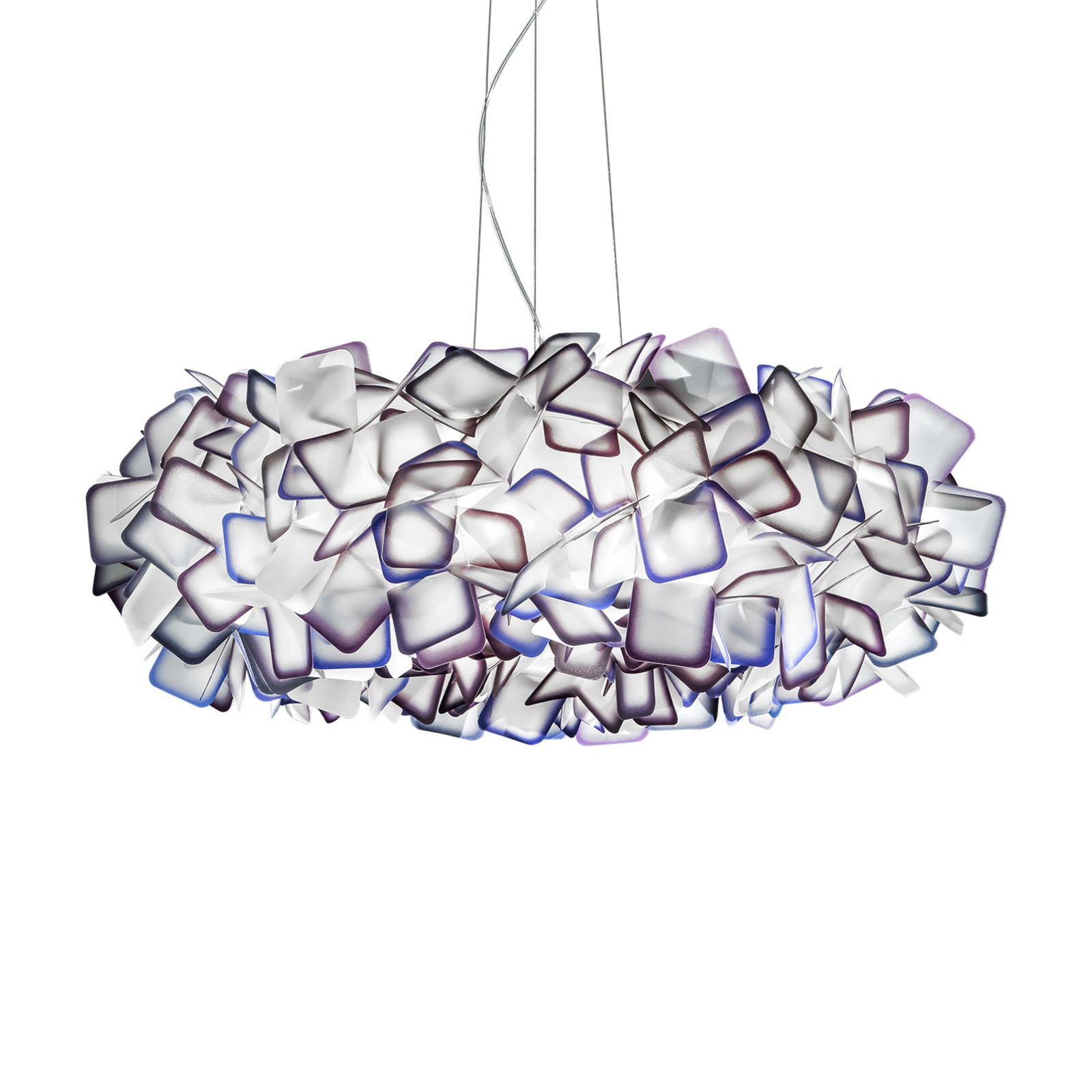 Slamp Clizia hanging light, Ø 78 cm, purple, for Living / Dining Room, plastic, E27, 12 W, energy efficiency: A++, H: 28 cm