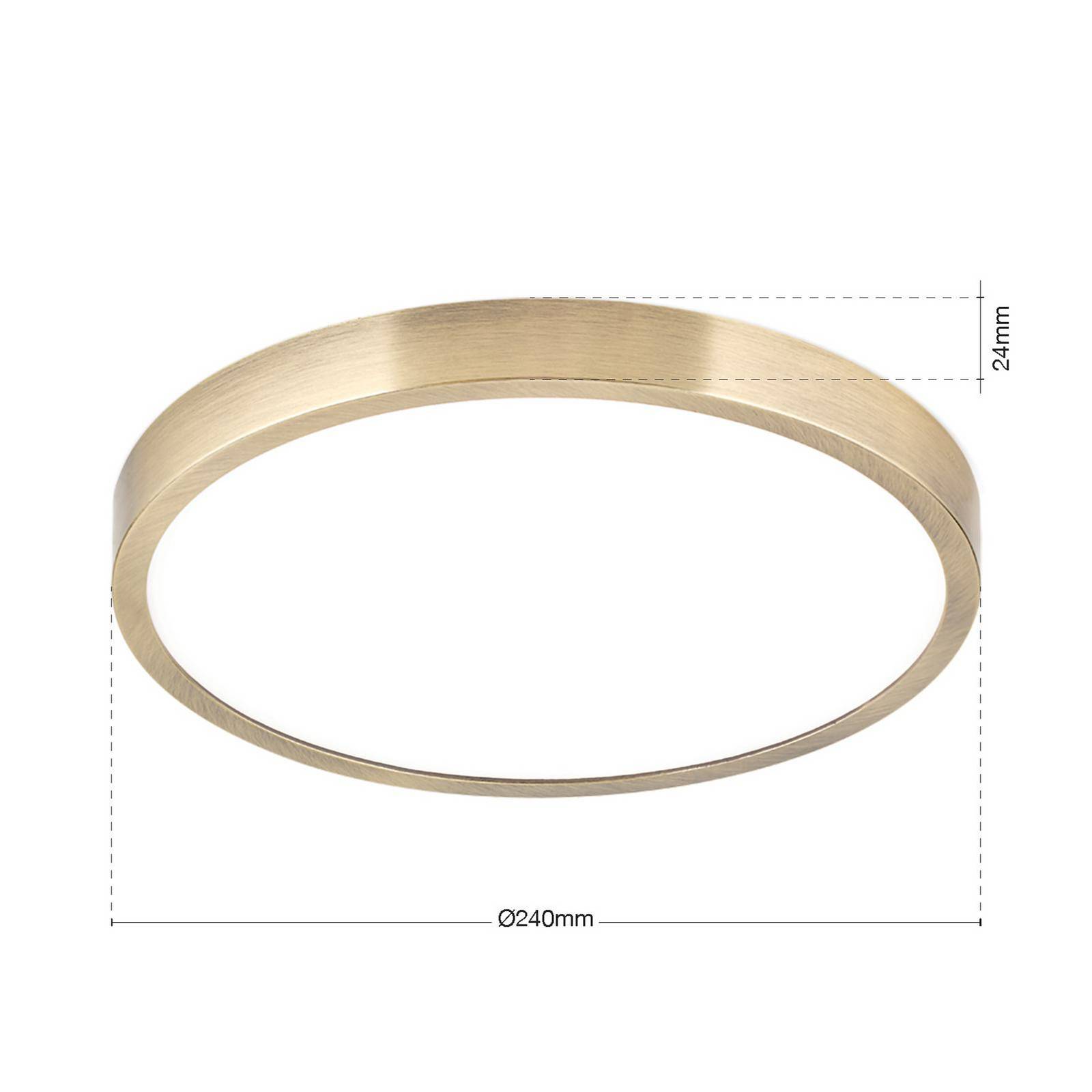 LED-Deckenlampe Disc, messingfarben antik, Ø 24 cm, CCT günstig online kaufen