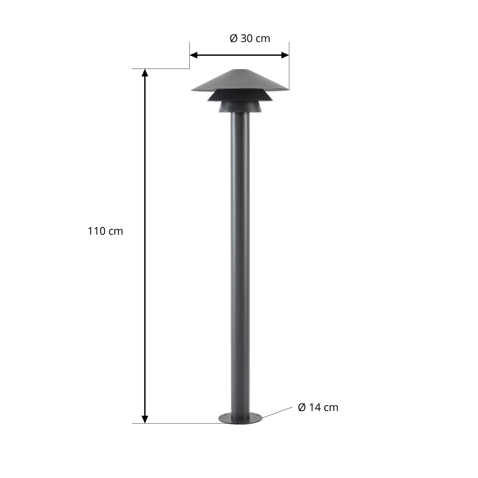 Lucande Montaro LED path light, 110 cm, anthracite, IP54
