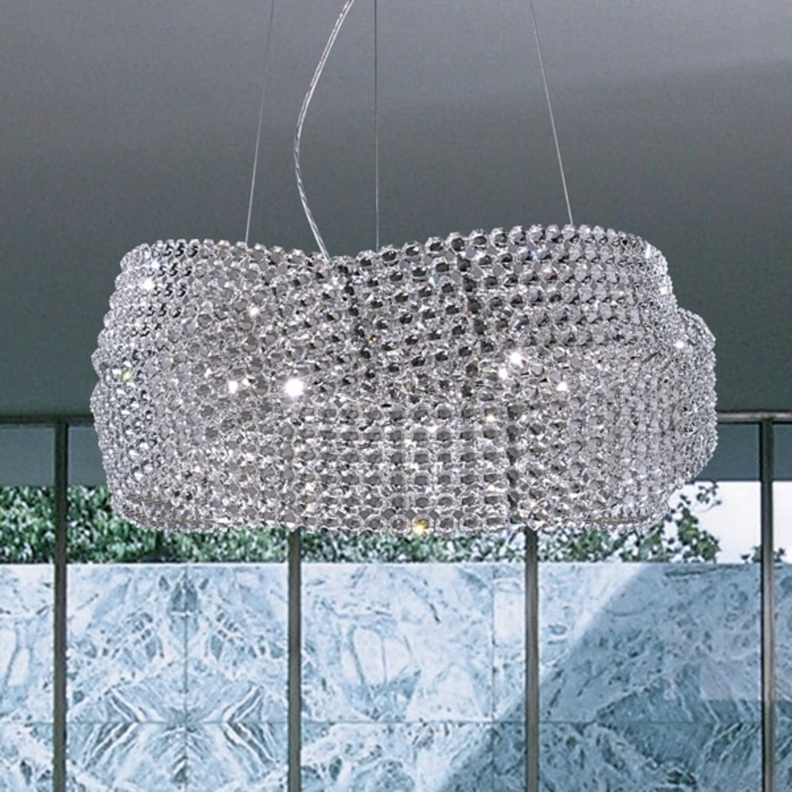 Lampă suspendată cristal Diamante Ø 95 cm