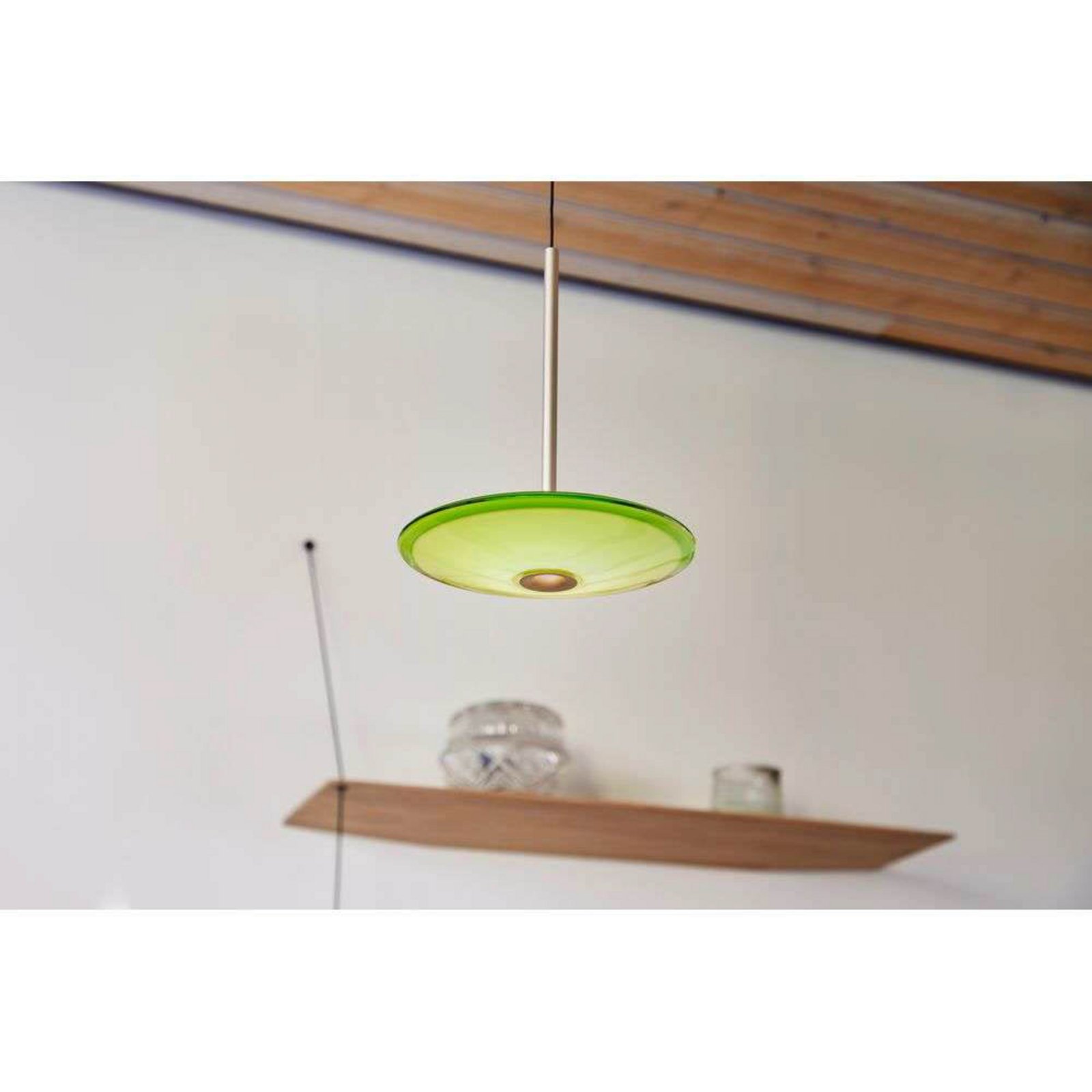 LOOM DESIGN lampada LED a sospensione a sospensione Solene, verde, vetro, Ø 20