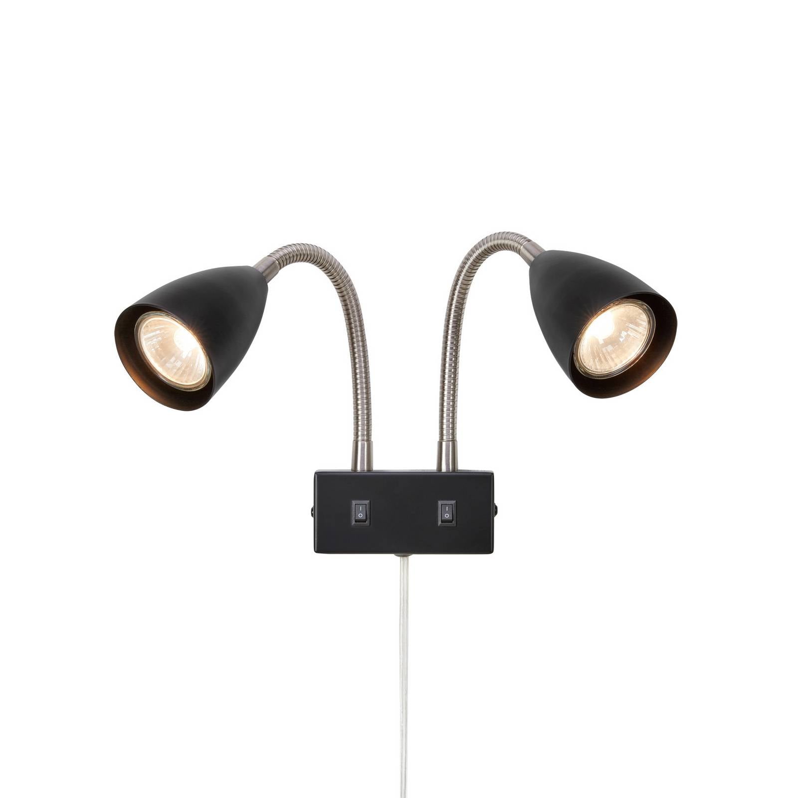 Markslöjd Wandleuchte Ciro, schwarz, Metall, Stecker, GU10