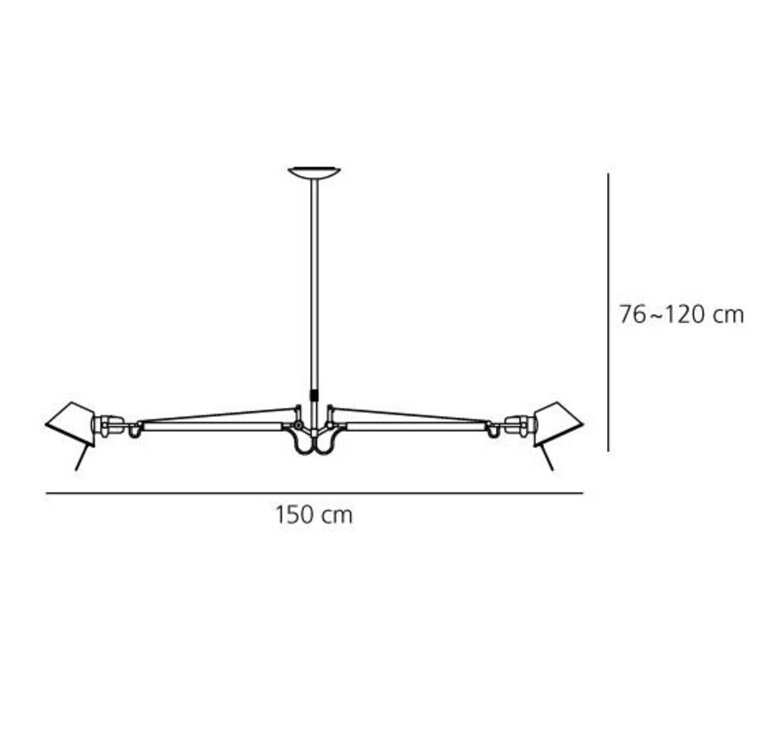 Tolomeo Due Bracci Lustră Pendul Aluminium - Artemide