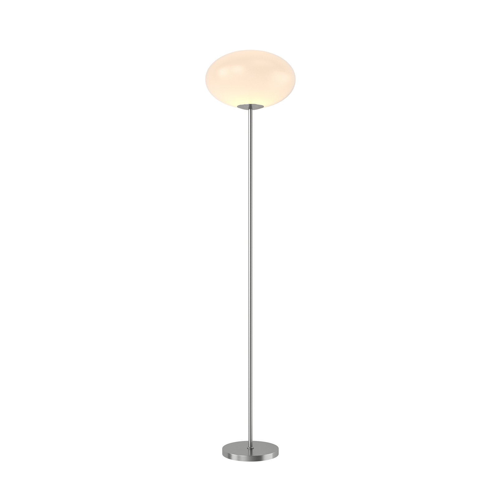Lindby Stehlampe Sonika, 175 cm, nickelfarben, Glas, E27