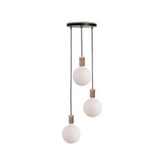 Tala lámpara colgante Triple Colgante redondo E27 opal negro/nuez