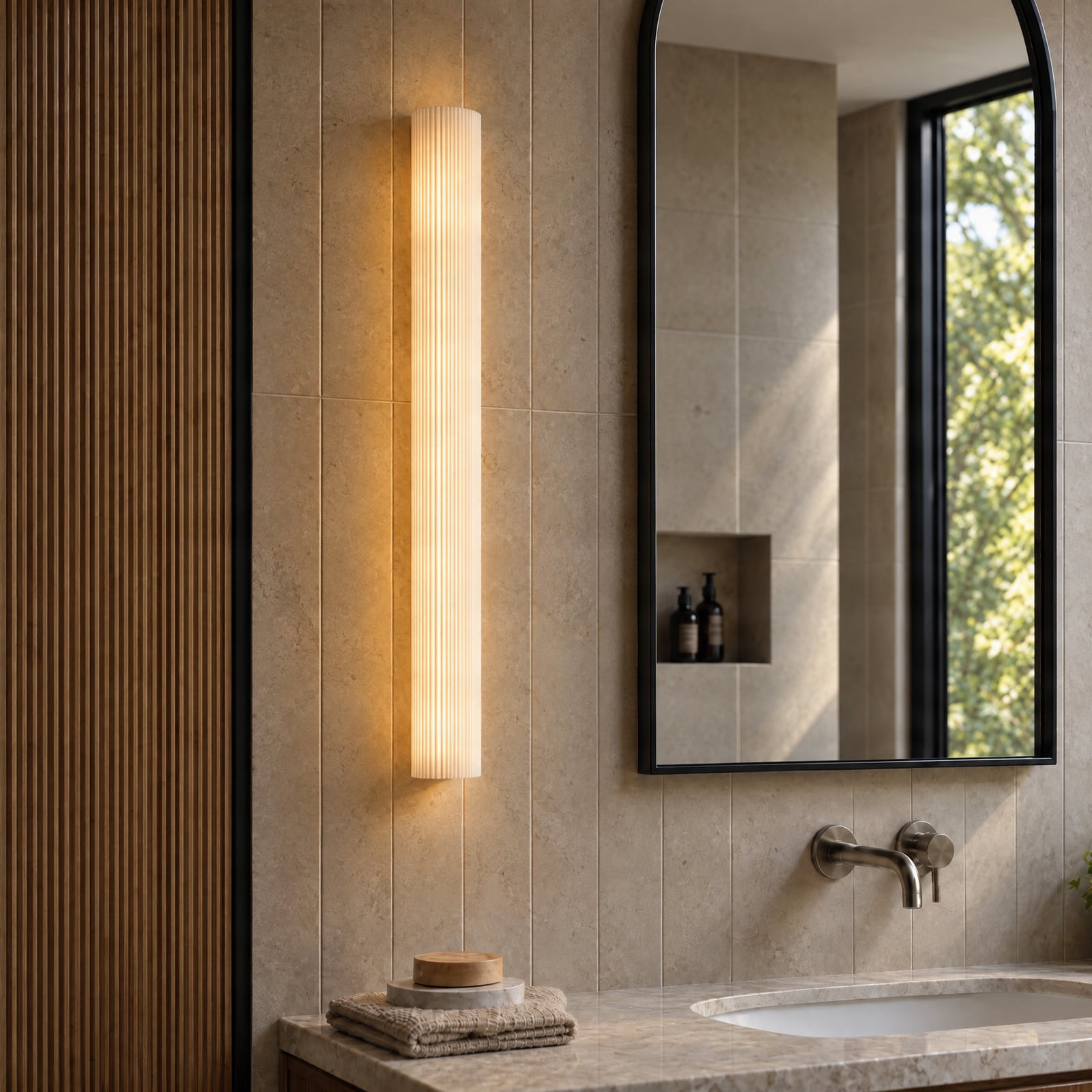 Victoire LED bathroom wall lamp, 70 cm, white/chrome, CCT, glass - Lucande Victoire LED bathroom wall lamp, 70 cm, white/chrome, CCT, glass - Lucande