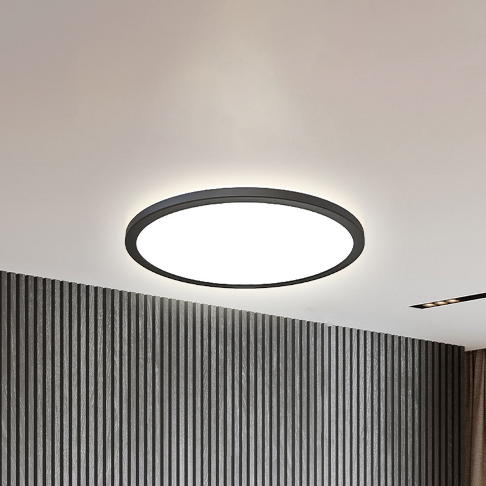 LED paneel Slim met afstandsbediening RGBW, Ø 42 cm, zwart,