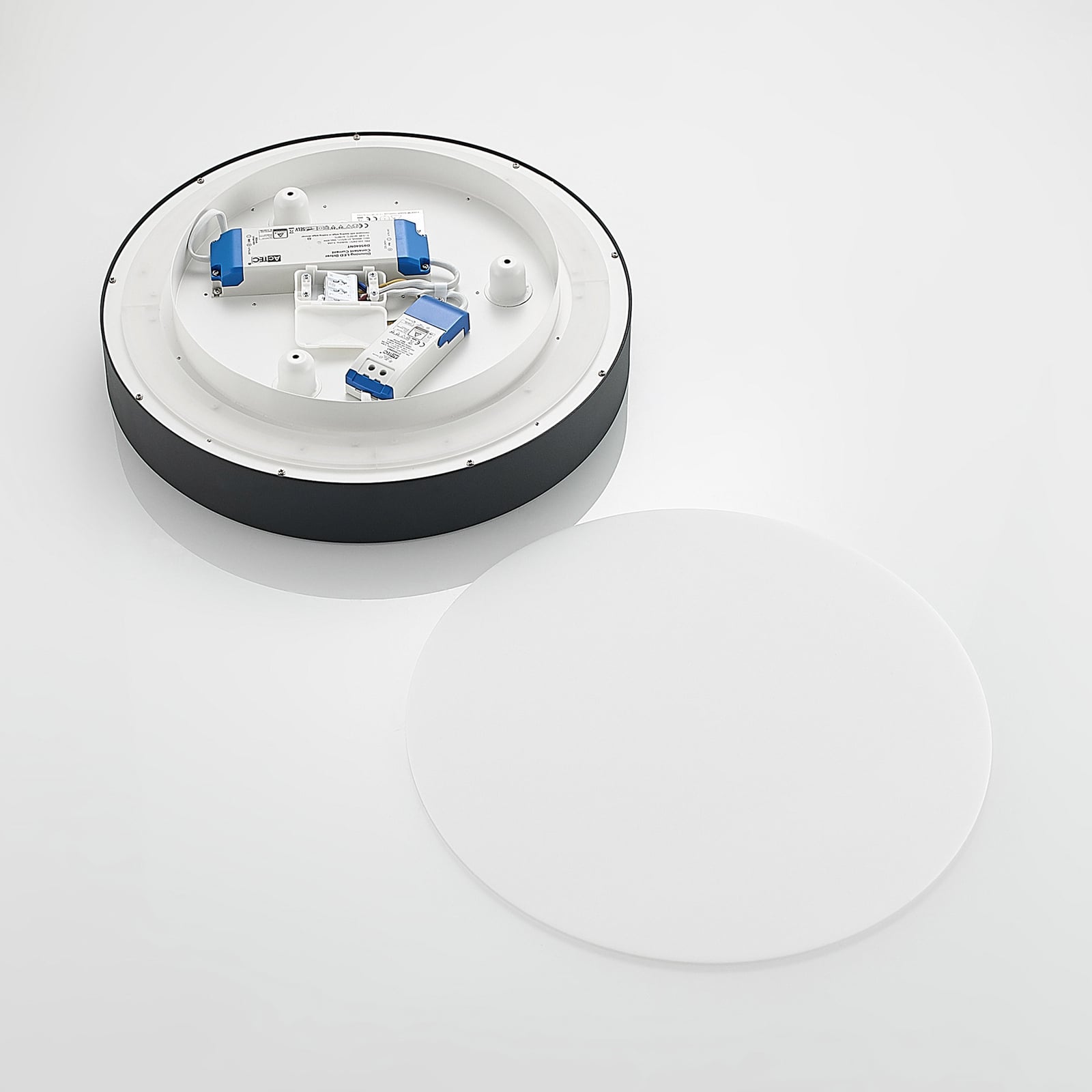 Vanida LED stropna svjetiljka, crna, Ø 40 cm, gore/dolje - Arcchio