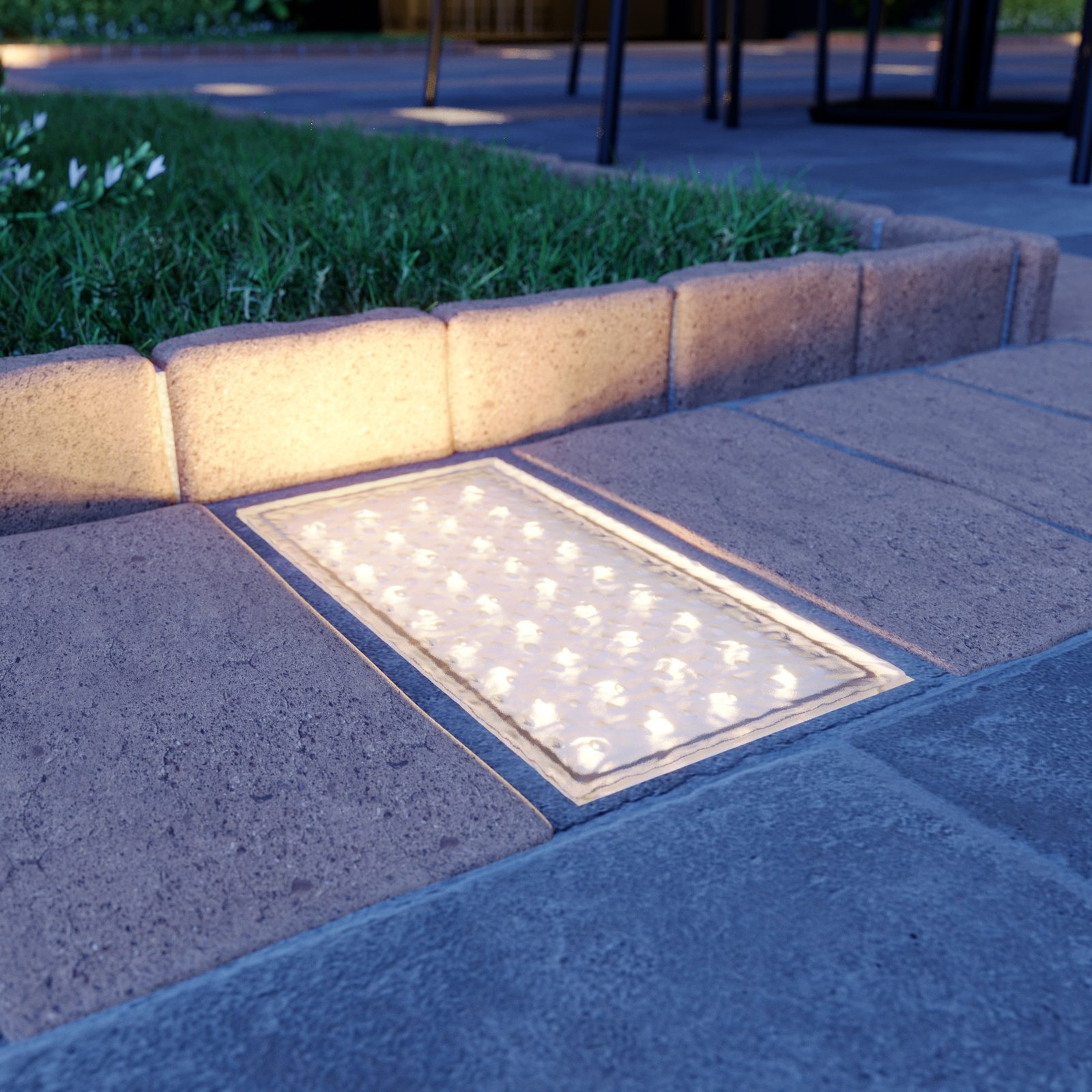 Prios Ewgenie LED-Bodeneinbauleuchte, 20 x 10 cm