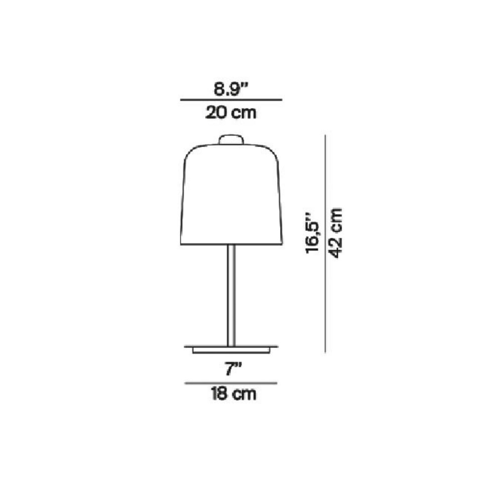 Luceplan Zile bordslampa H42 Matt Brick, röd från Luceplan