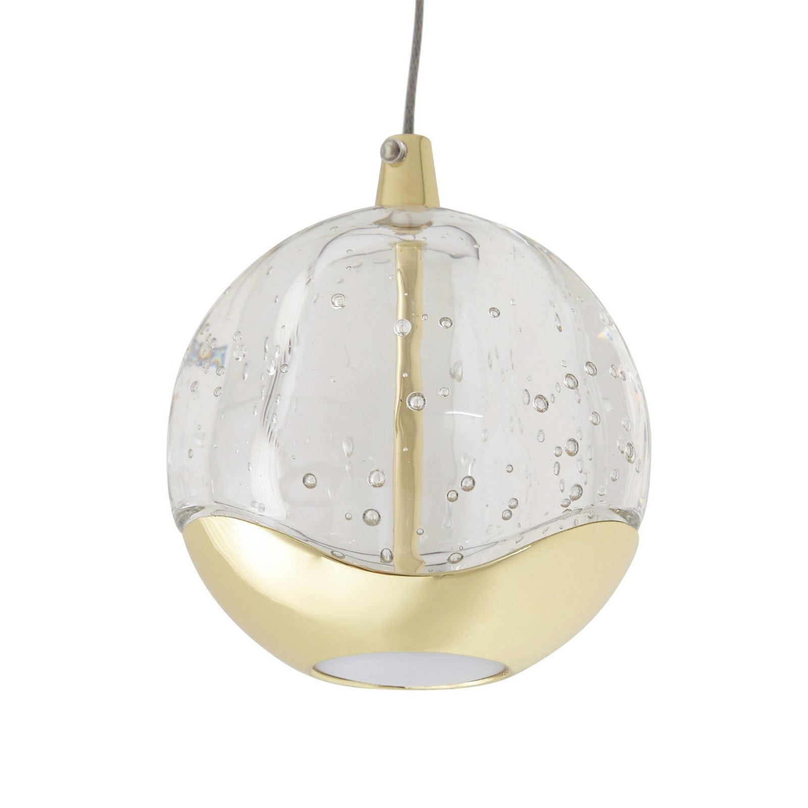 Lucande LED hanglamp Hayley, Ø 9 cm, goudkleurig, glas
