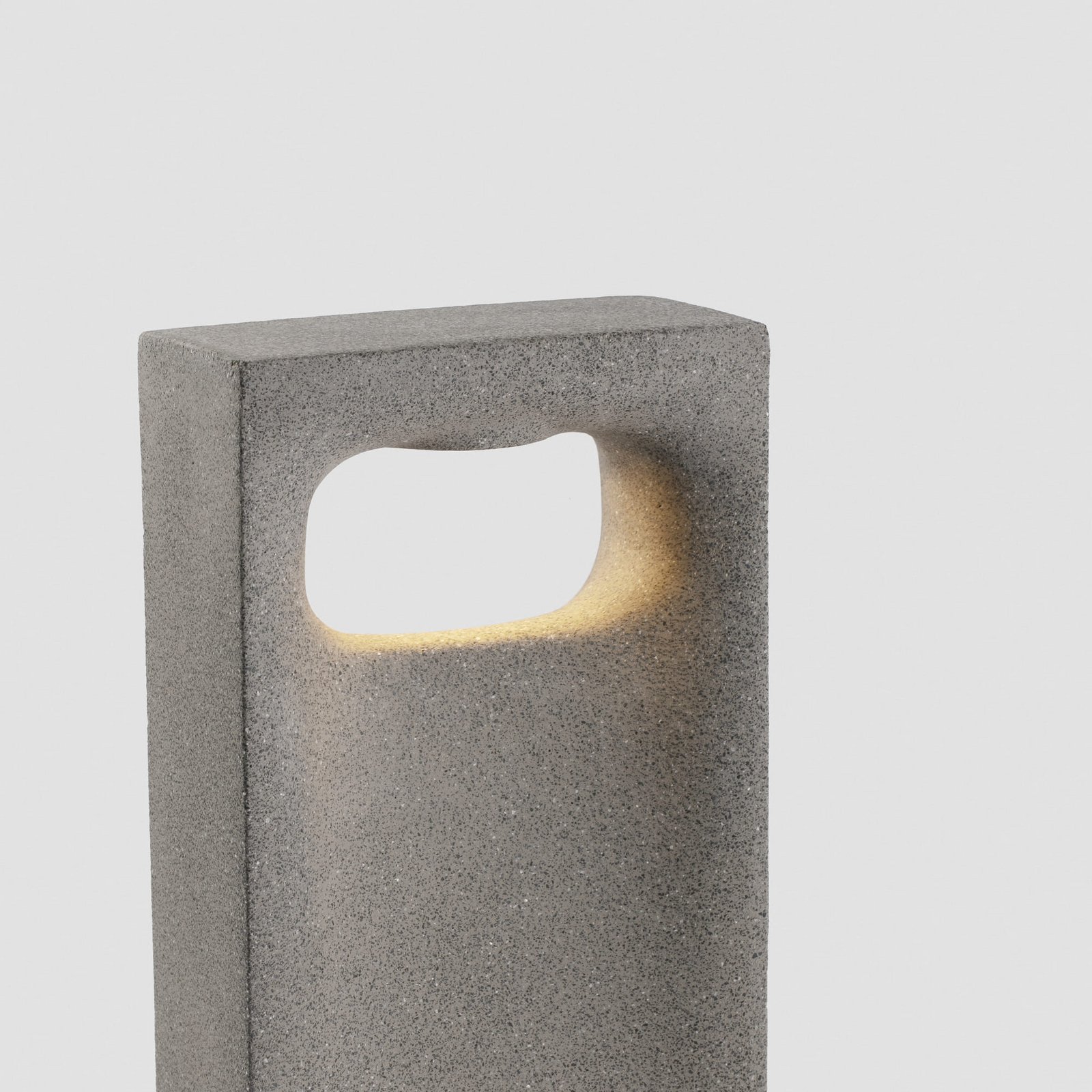 LED pedestal light Glint, 2700K, 40 cm, grey, concrete, IP55
