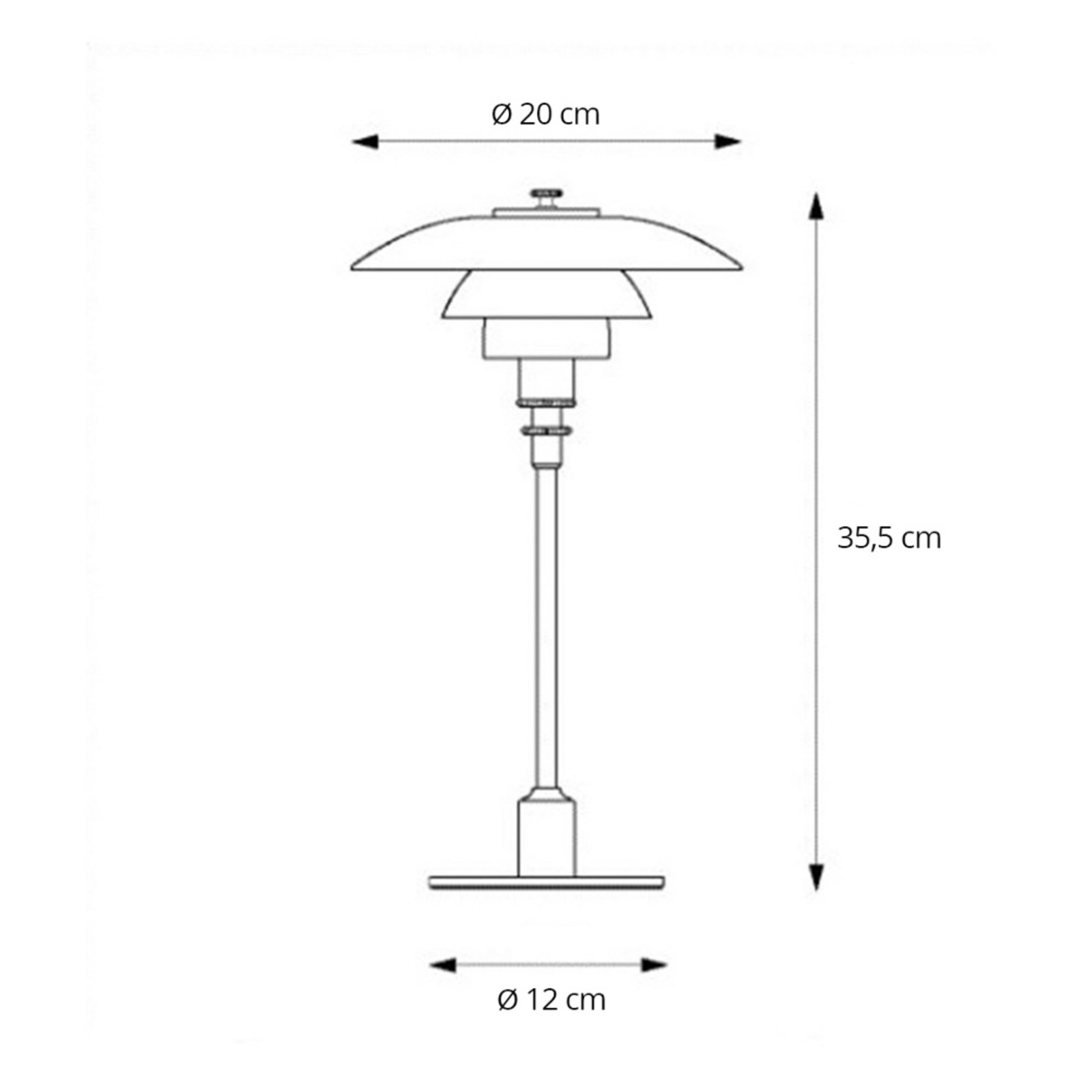 PH 2/1 Middels fargetone bordlampe, opal - Louis Poulsen