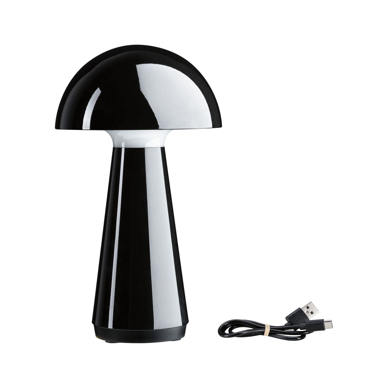 Paulmann LED table lamp Onzo, black, plastic, IP44
