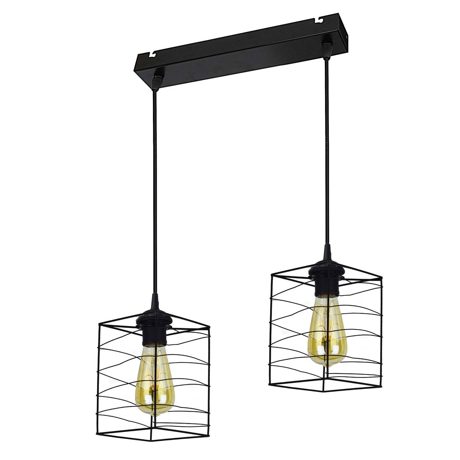 Dantos hanging light, 2-bulb, black
