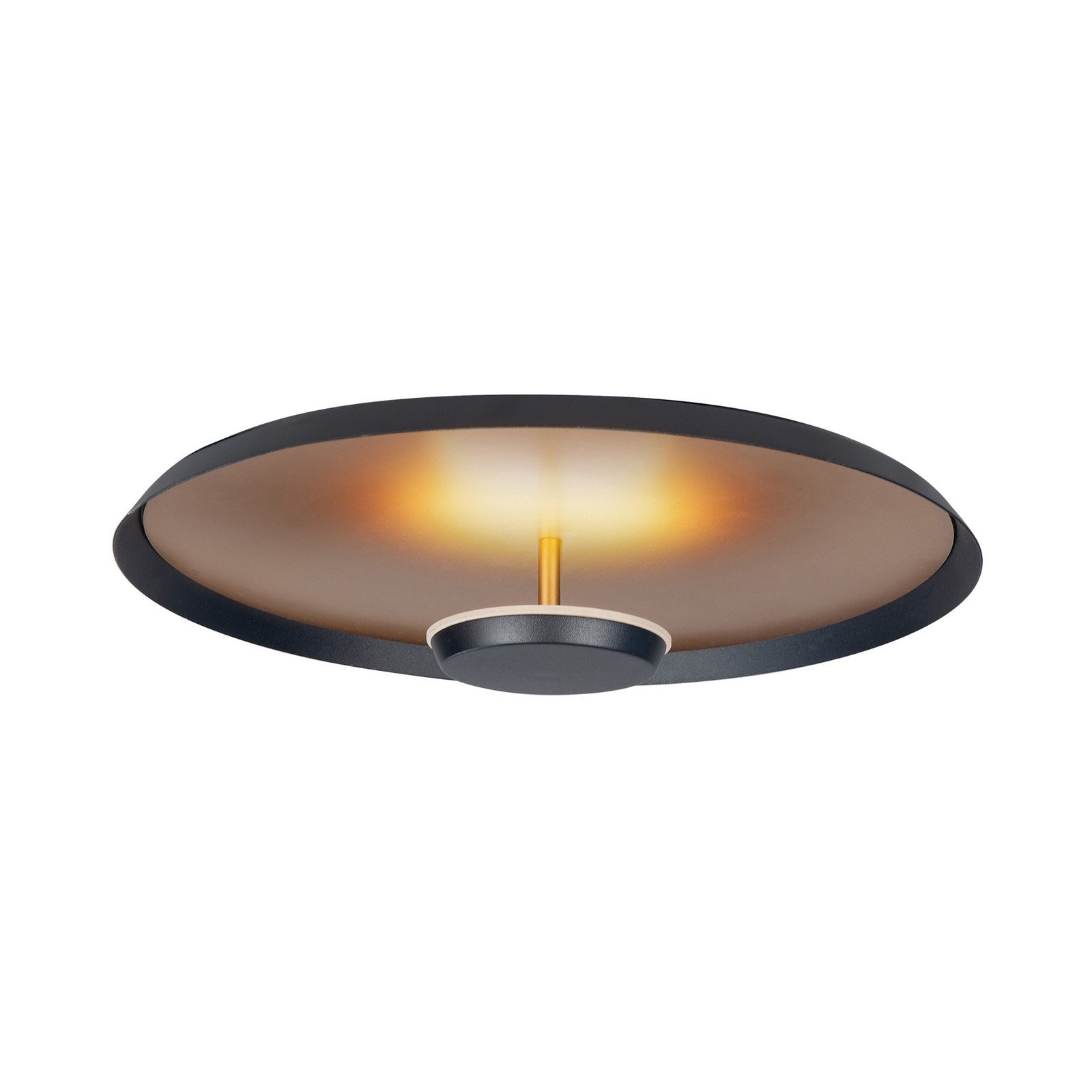 HighLight Plafonieră LED Oro Ø 36 cm negru/galben metal dimabil - Camera de zi / sufragerie - modern - negru auriu