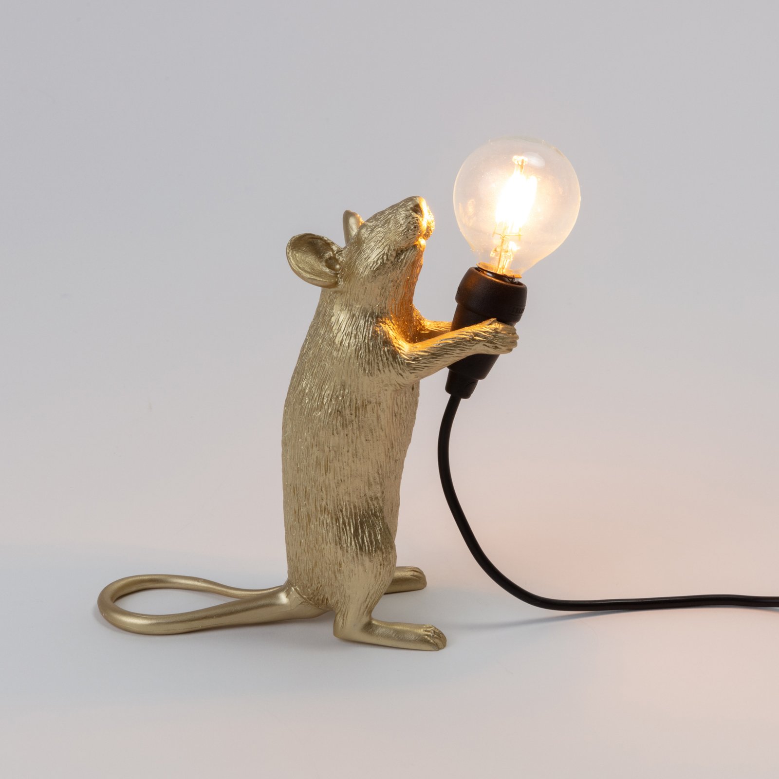 SELETTI Mouse Lamp LED dekorativna svetilka USB stoječa zlata