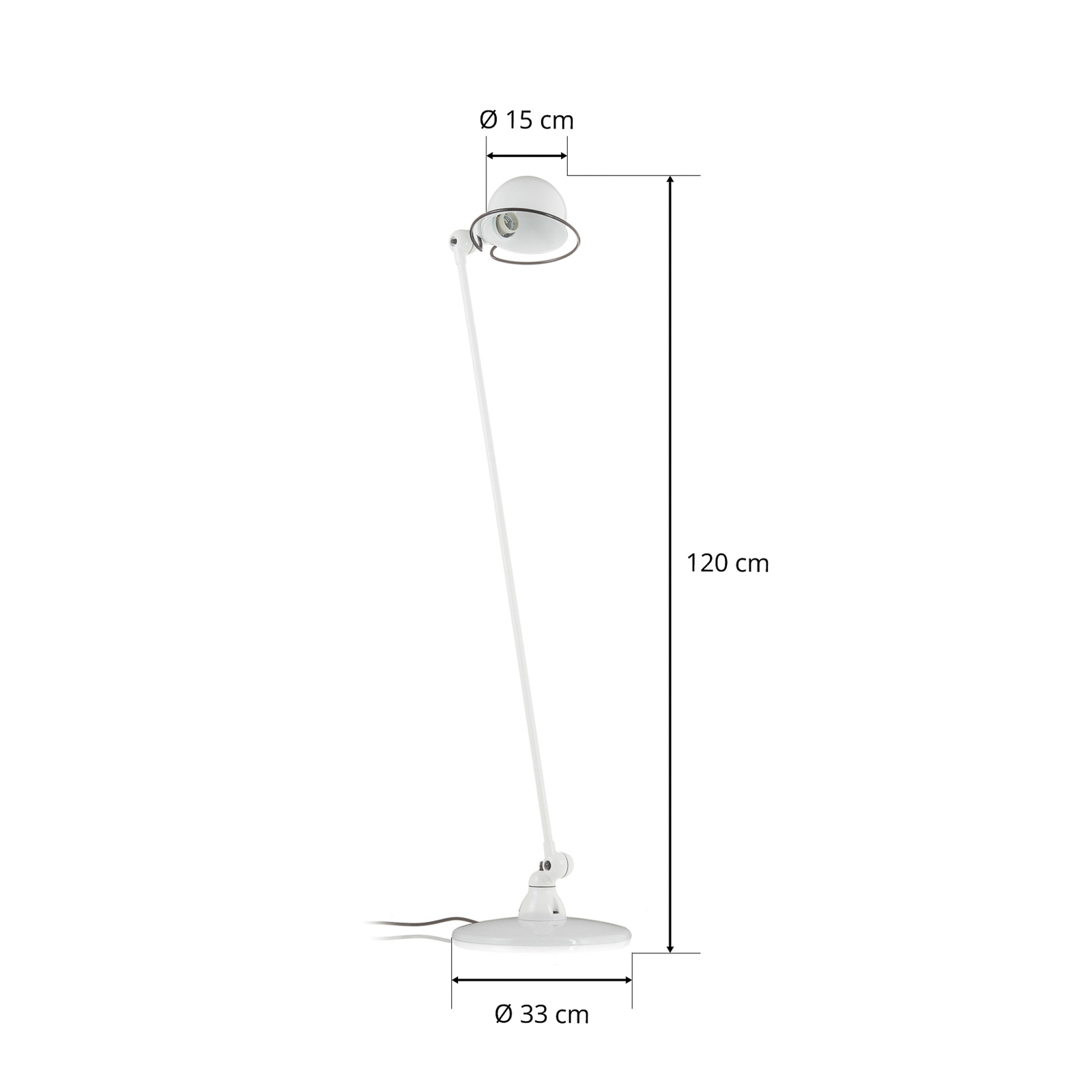 Jieldé Loft D1200 stojací lampa, nastavitelná bílá