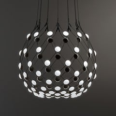 Luceplan Mesh sospensione lunga 5 m Ø 80 cm