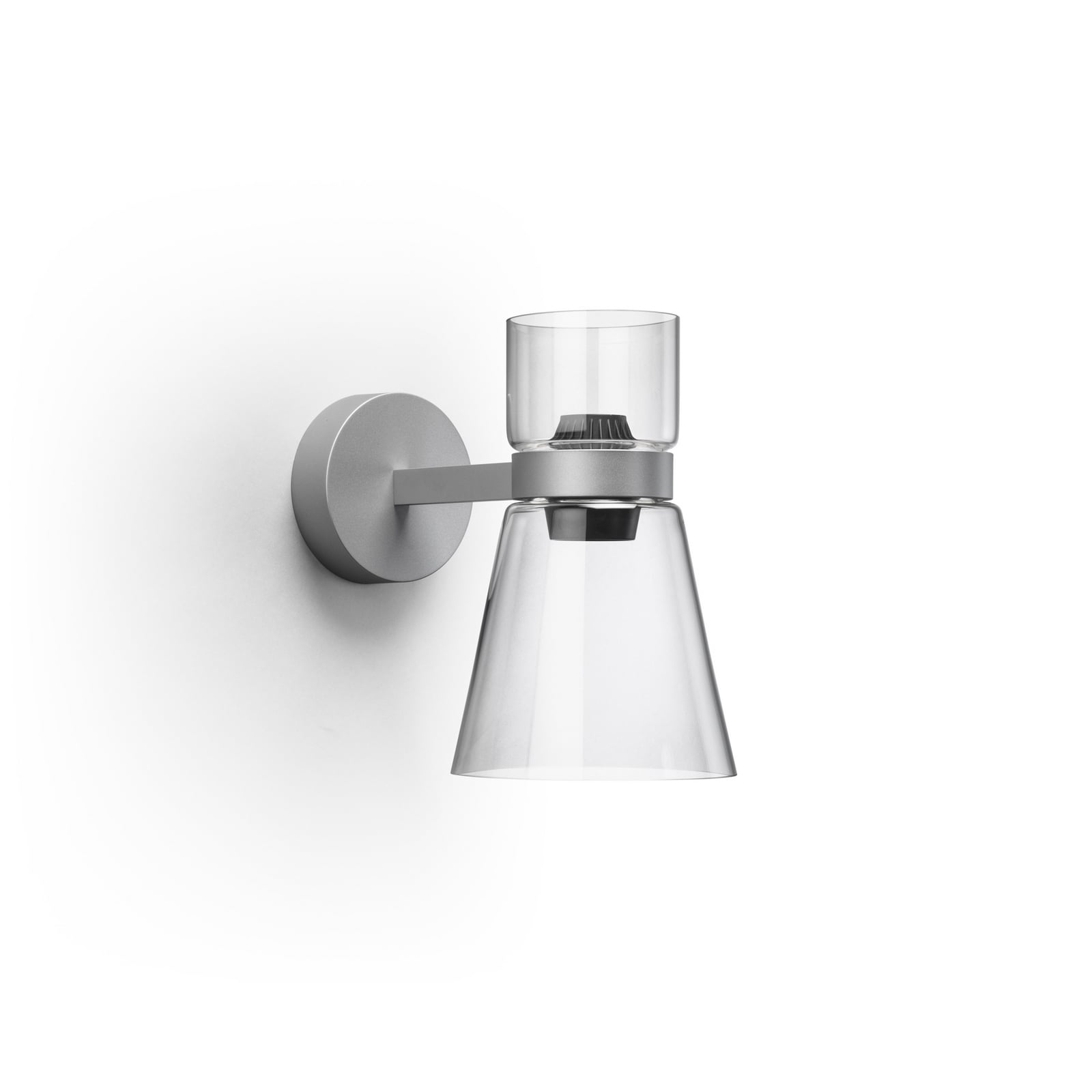 Flos LED-Wandleuchte Nocturne Cone, silber, Glas, dimmbar Flos LED-Wandleuchte Nocturne Cone, silber, Glas, dimmbar