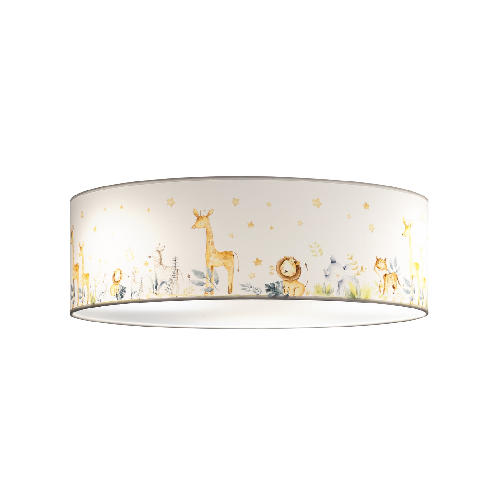 Plafonnier Kids Print, multicolore/blanc, Ø 50 cm, tissu - Duolla